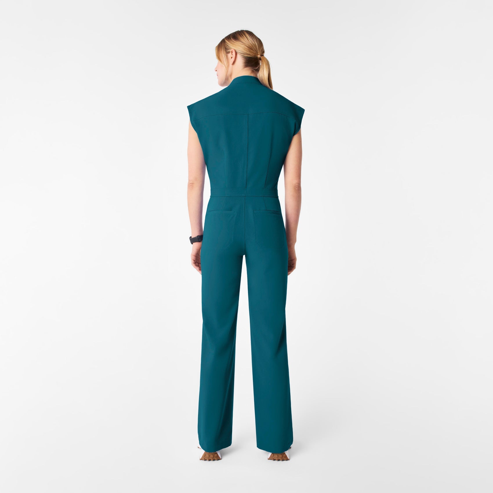 Rafaela Wide-Leg ScrubJumpsuit™ - Caribbean Blue