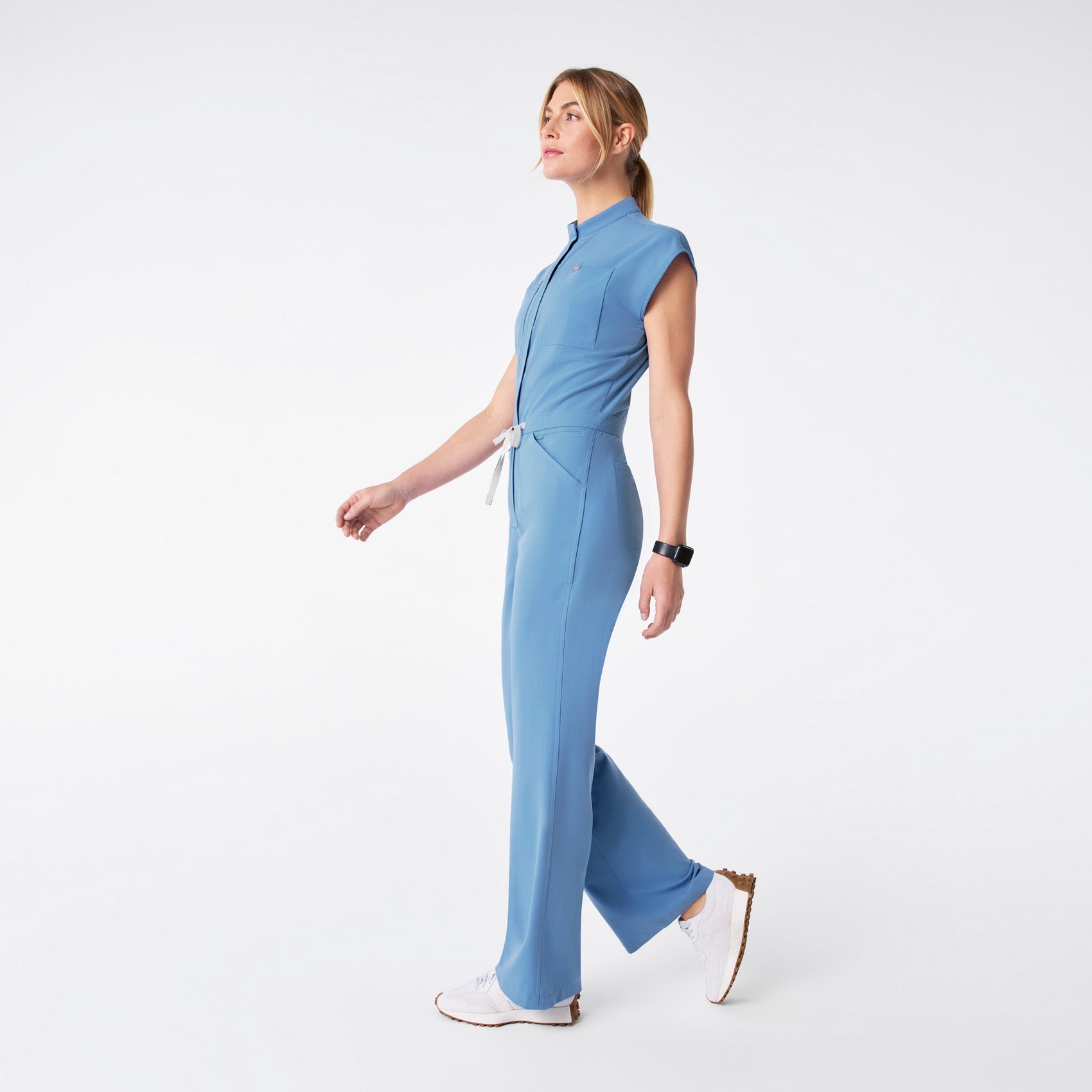 Rafaela Wide-Leg ScrubJumpsuit™ - Ceil Blue