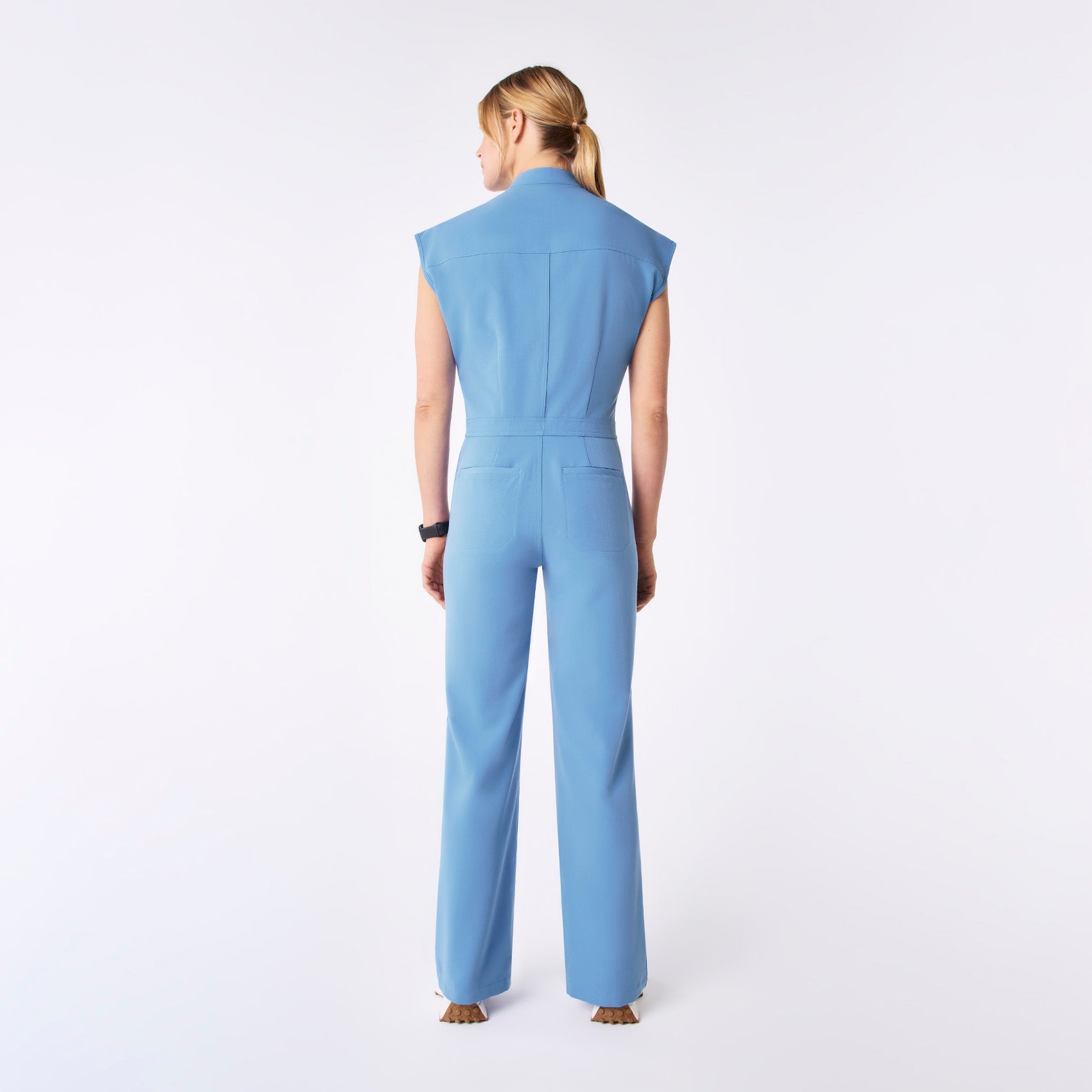 Rafaela Wide-Leg ScrubJumpsuit™ - Ceil Blue