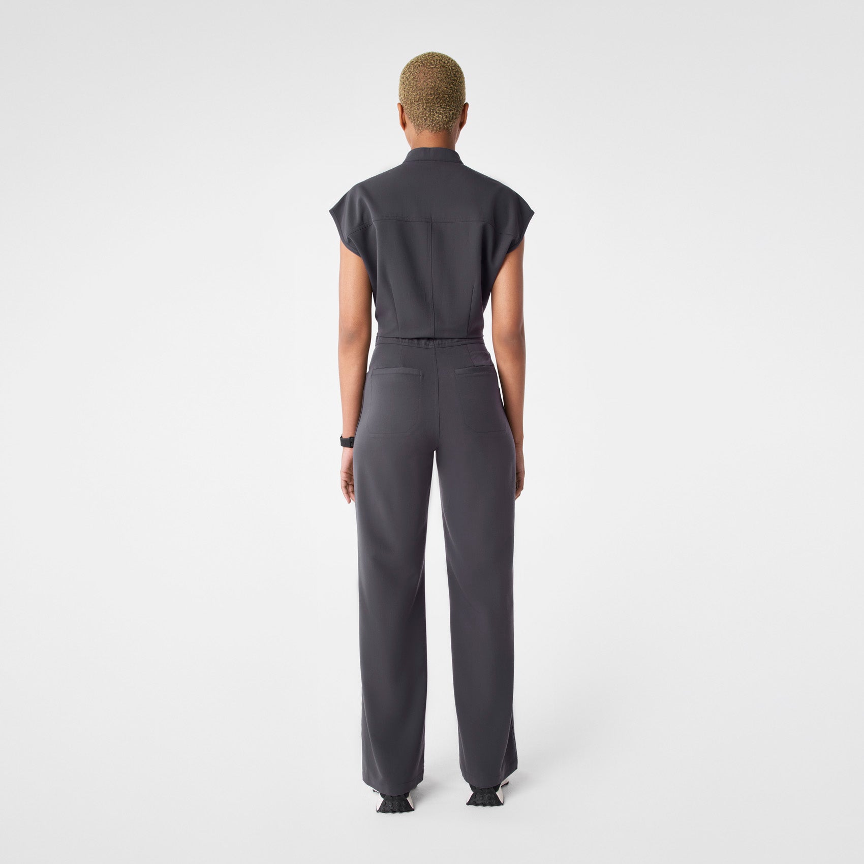 Rafaela Wide-Leg ScrubJumpsuit™ - Charcoal