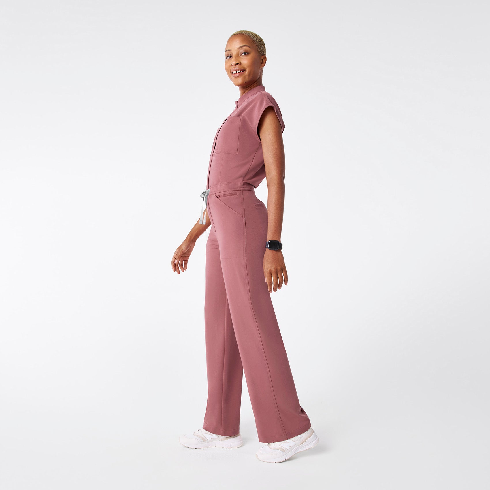 Rafaela Wide-Leg ScrubJumpsuit™ - Mauve