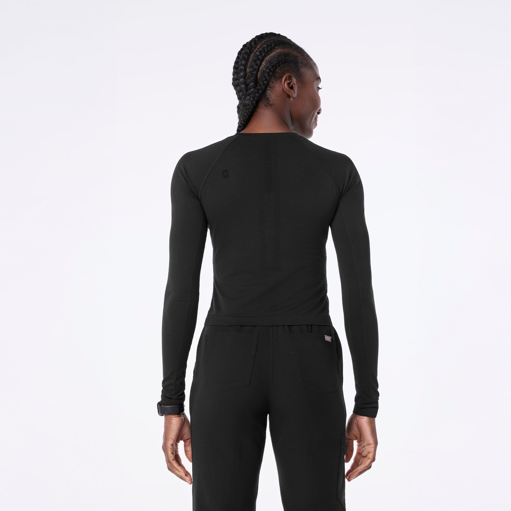 Salta Cropped Long-Sleeve Underscrub - Black