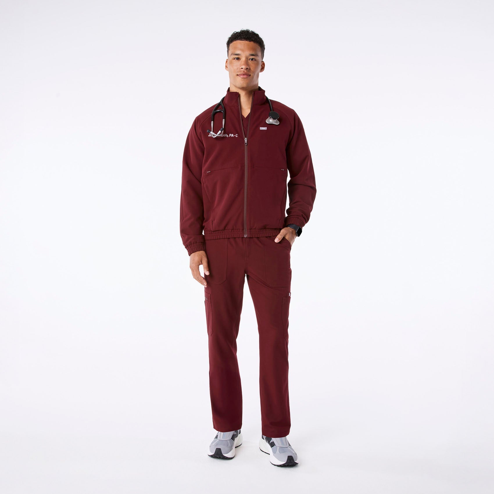 Cobaki Scrub Jacket - Burgundy