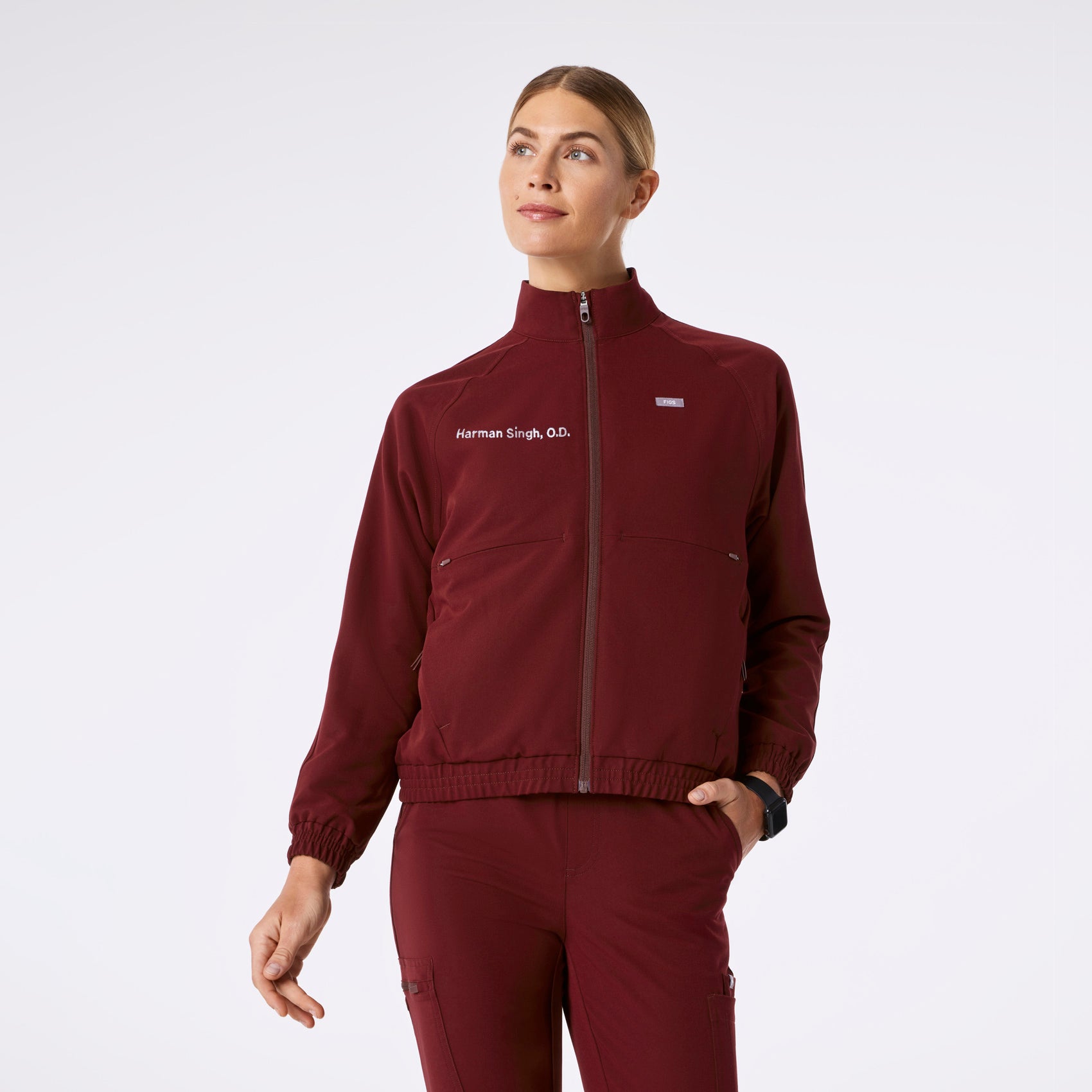 Sydney Scrub Jacket - Burgundy