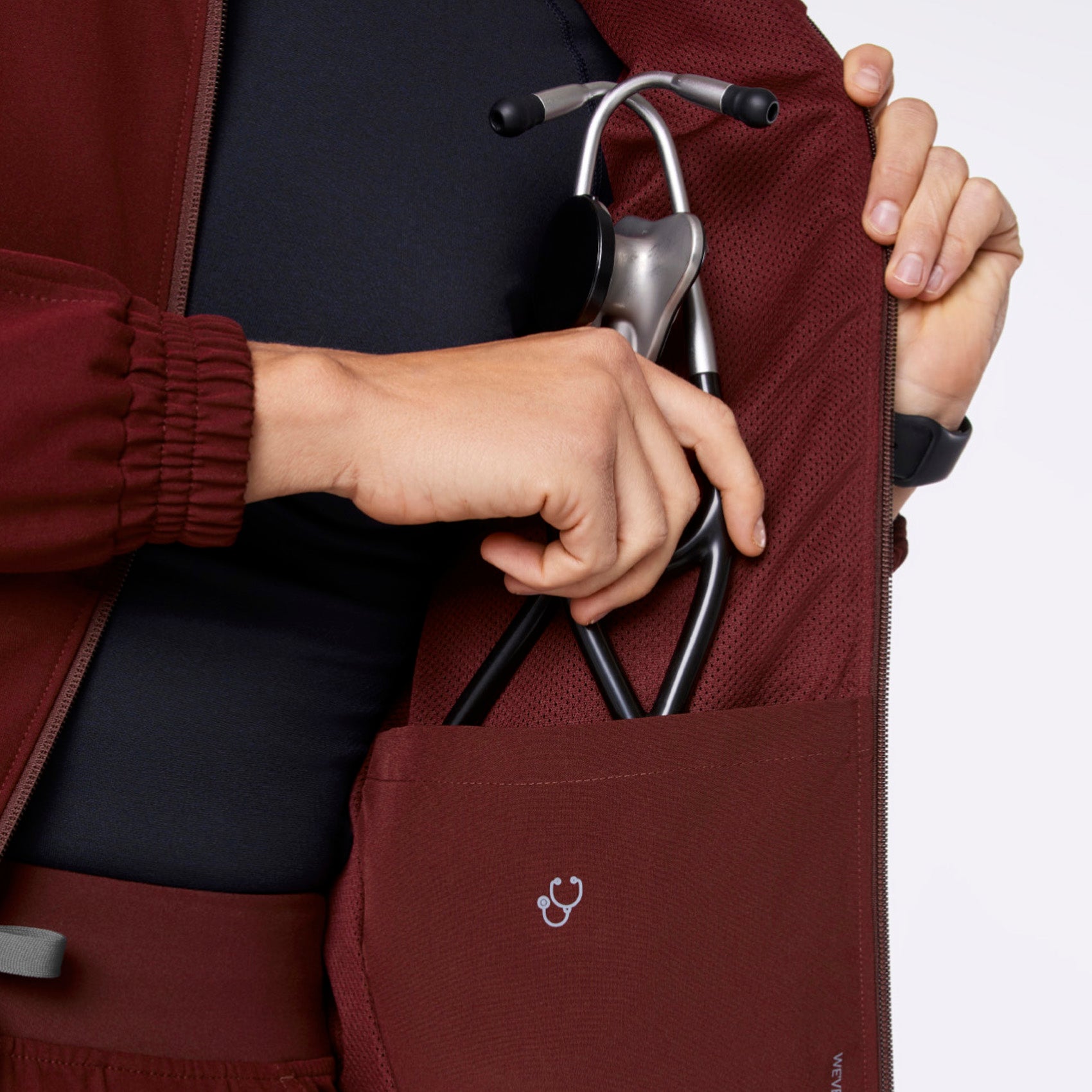 Sydney Scrub Jacket - Burgundy