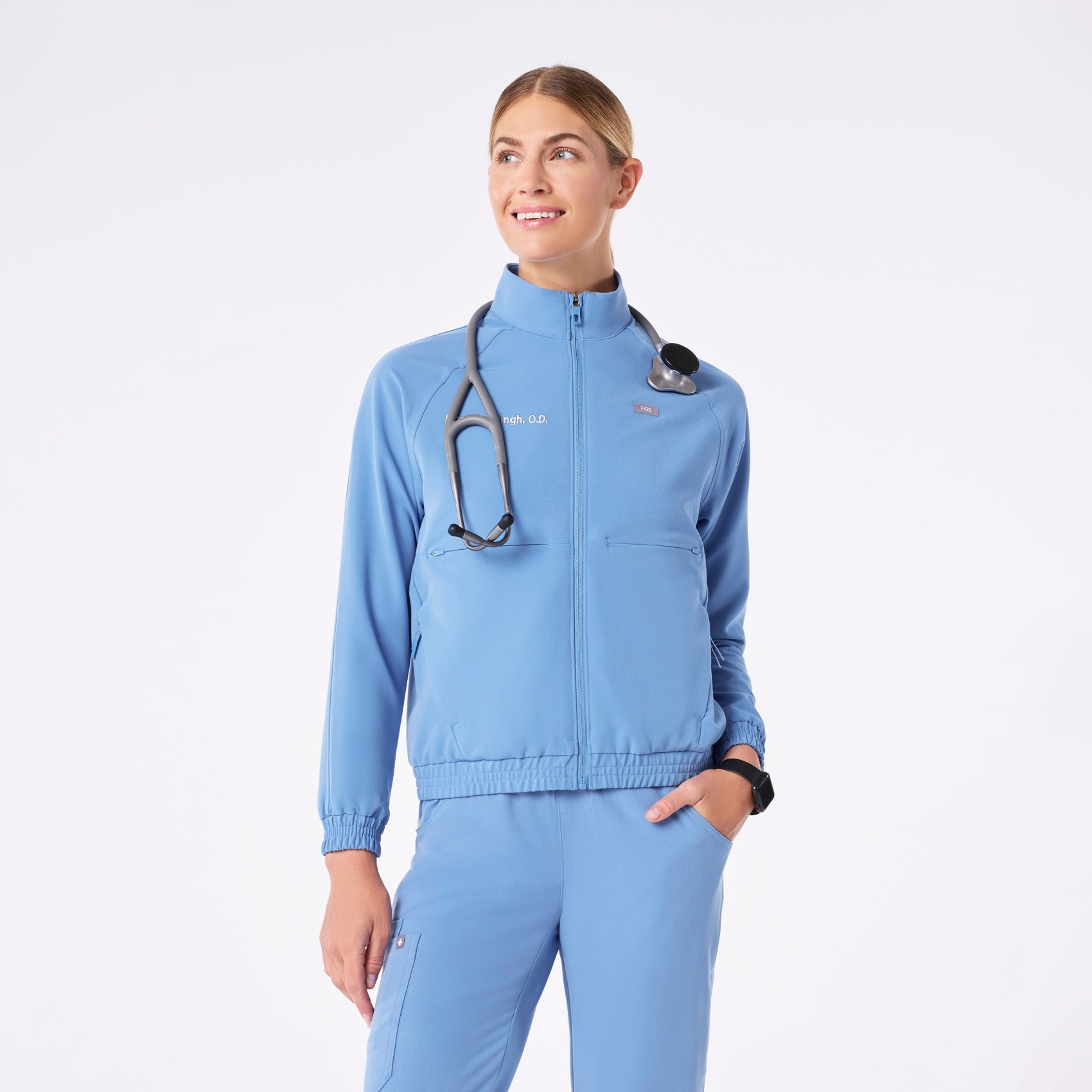 Sydney Scrub Jacket - Ceil Blue