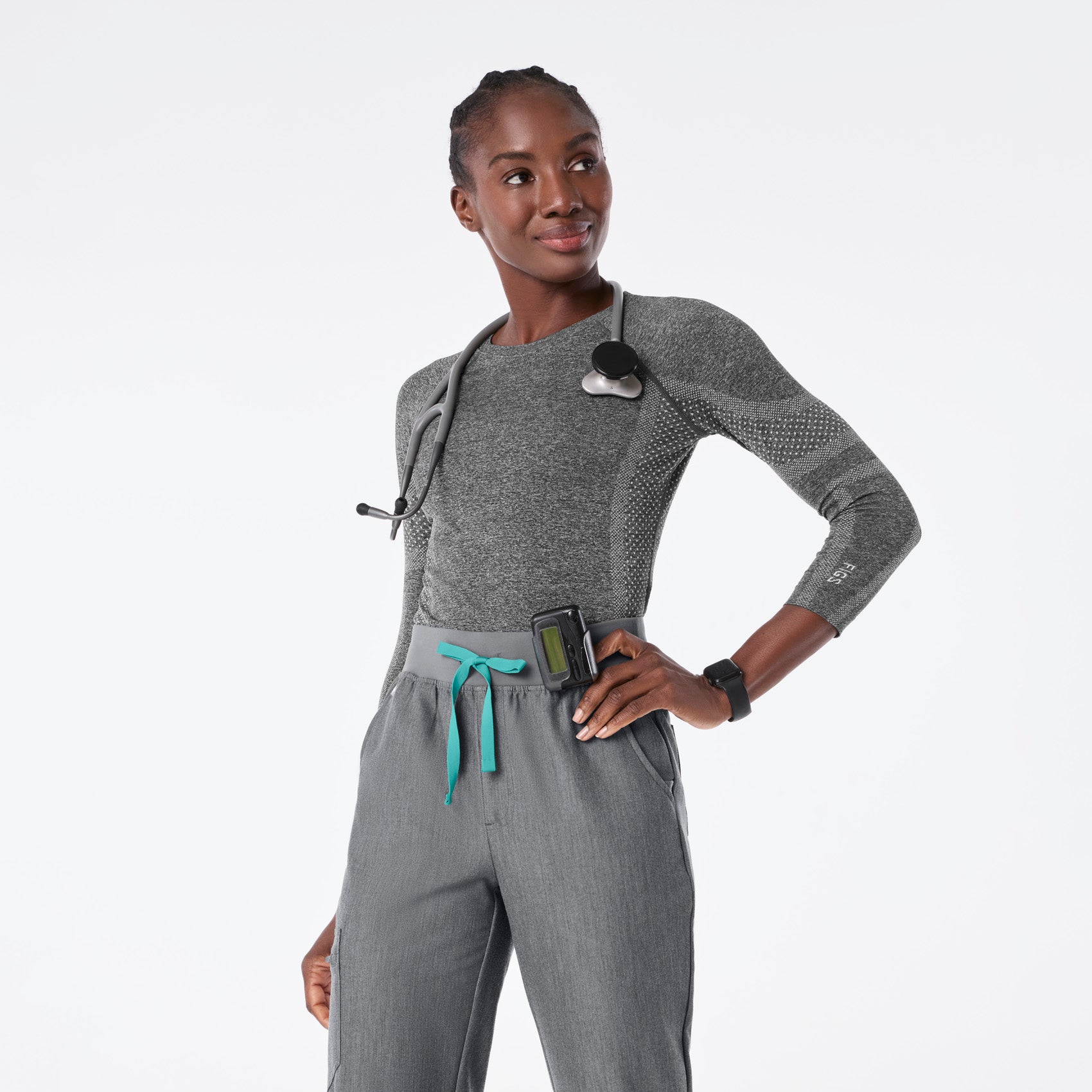 Salta Seamless ¾ Sleeve Underscrub - Graphite