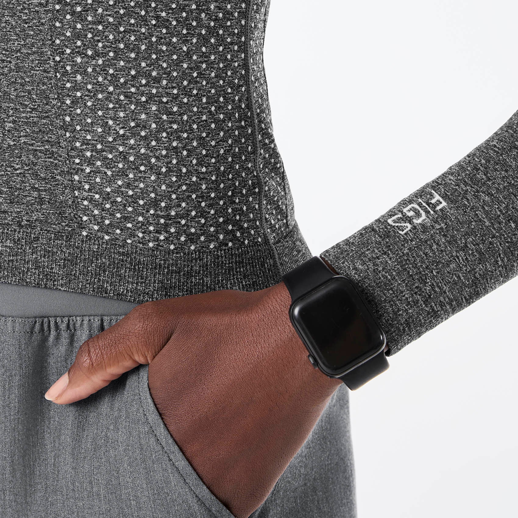 Salta Cropped Long-Sleeve Underscrub - Graphite