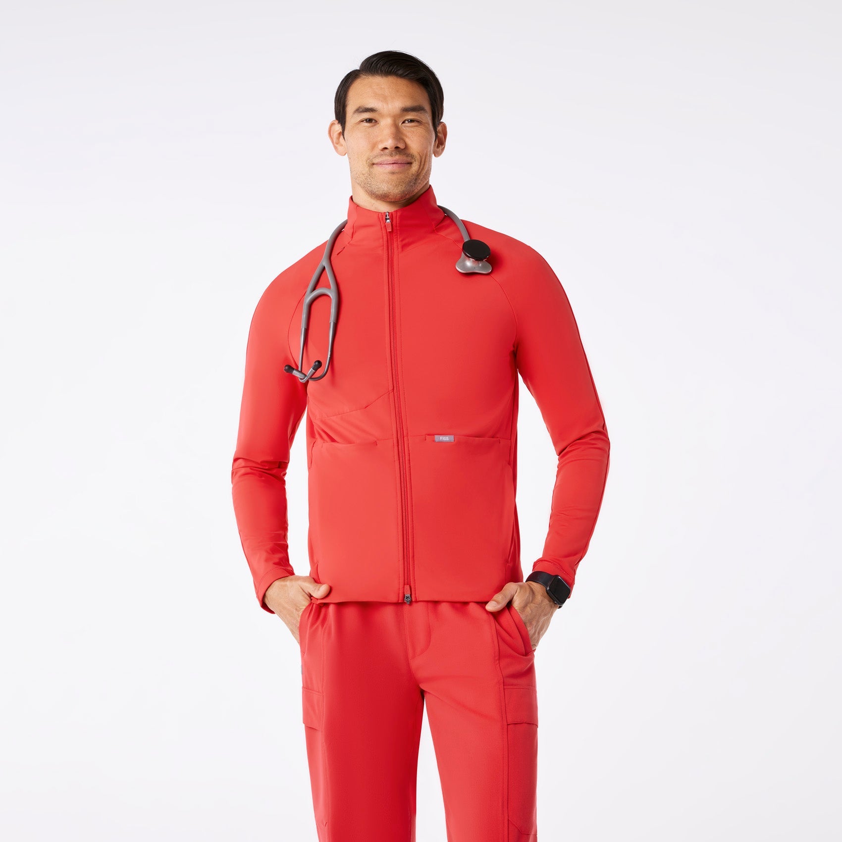 ContourKnit Scrub Jacket™ - Hibiscus