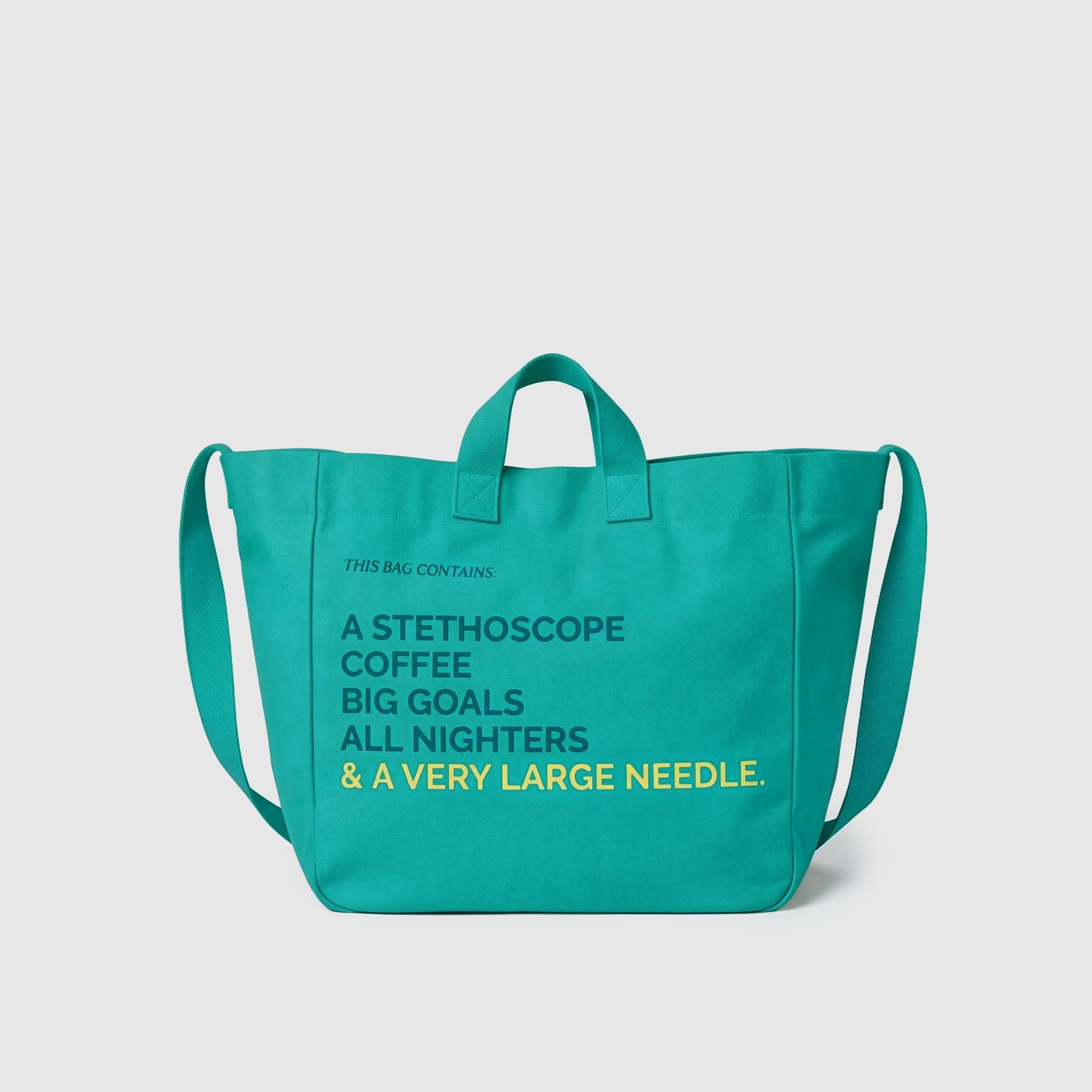 A Very Large Needle Canvas Tote - Lagoon