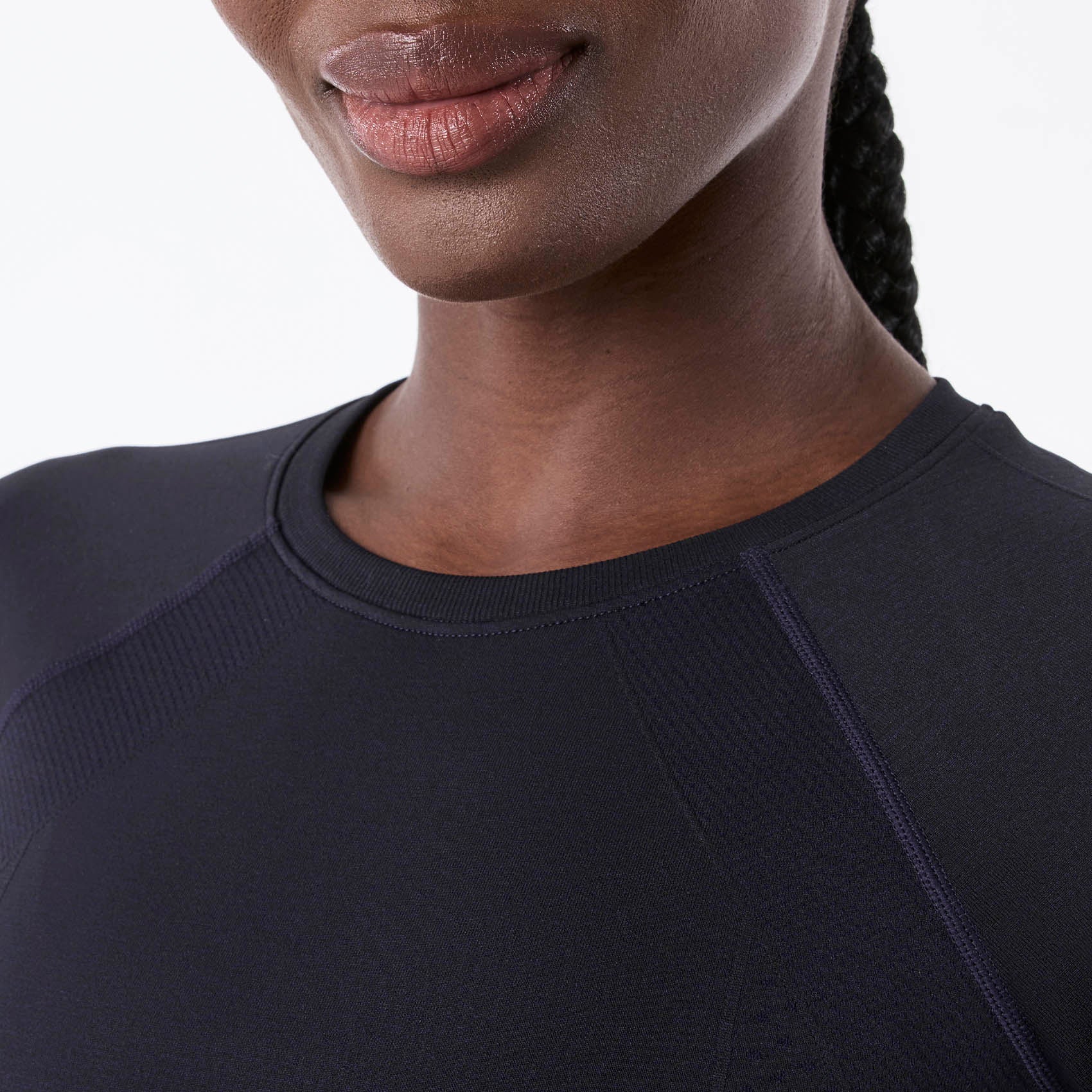Salta Cropped Long-Sleeve Underscrub - Navy