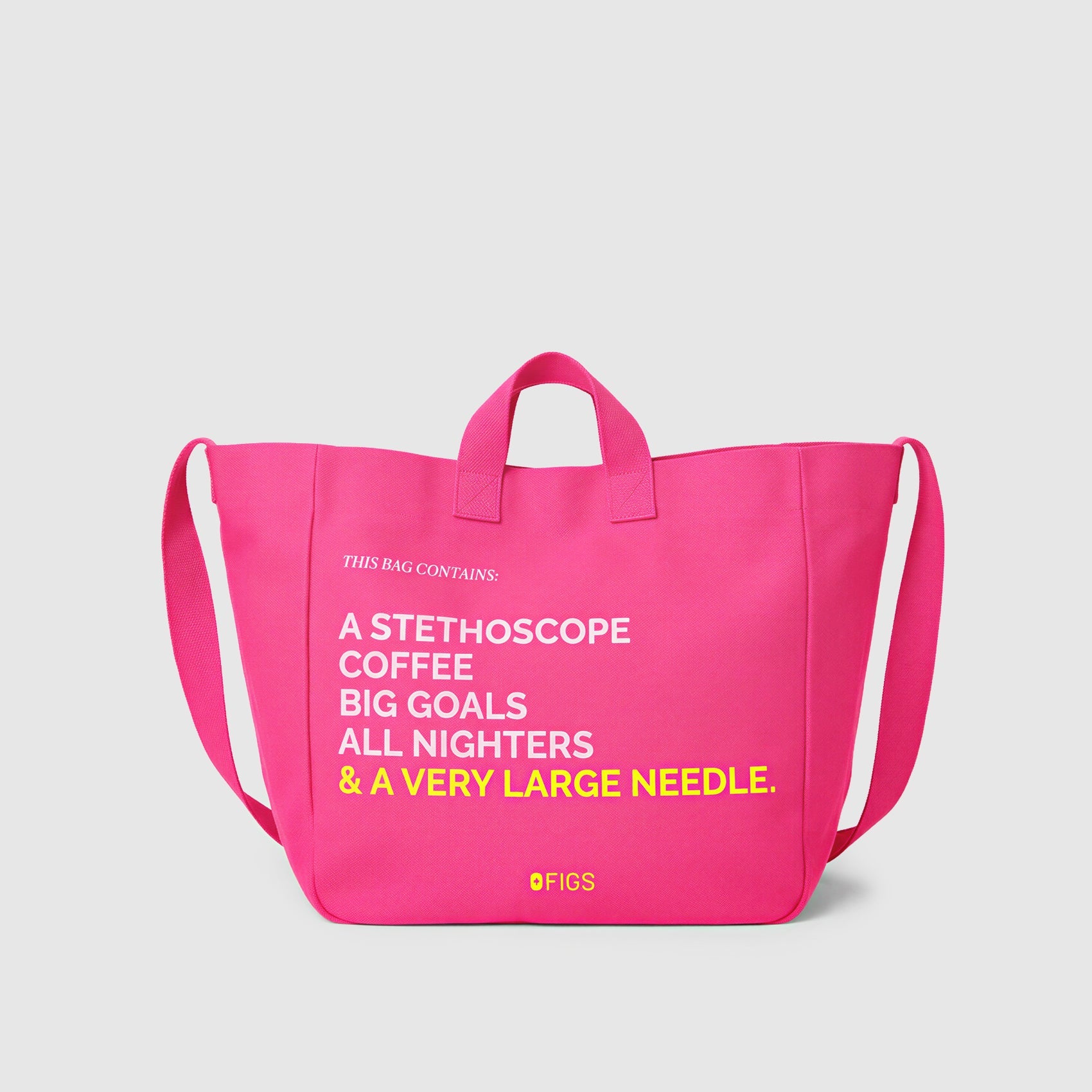 A Very Large Needle Canvas Tote - Shocking Pink