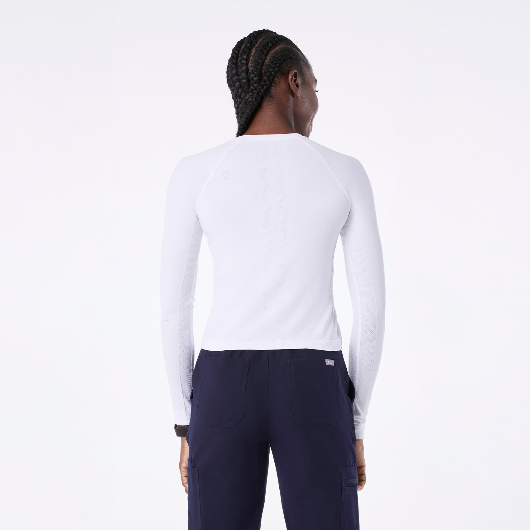 Salta Cropped Long-Sleeve Underscrub - White