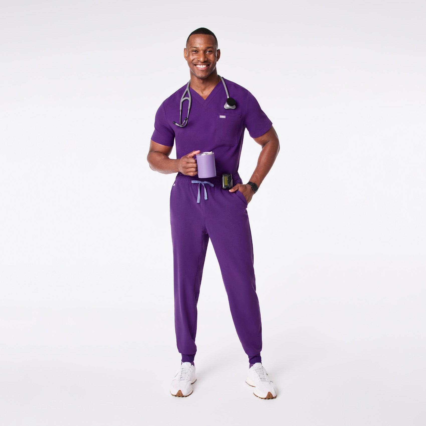 Leon Scrub Top™ - Digital Grape