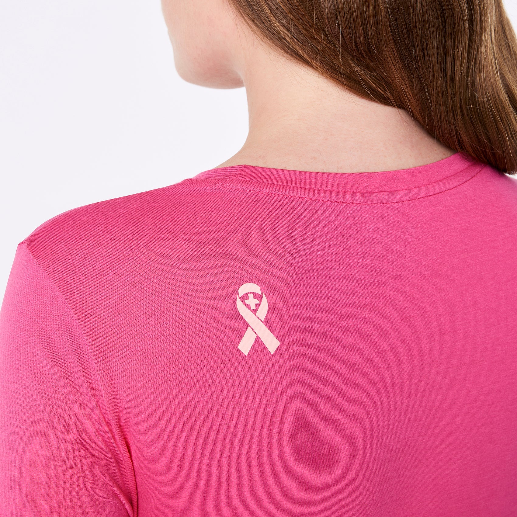 F Cancer Ribbon Long-Sleeve Underscrub - F*ing Pink