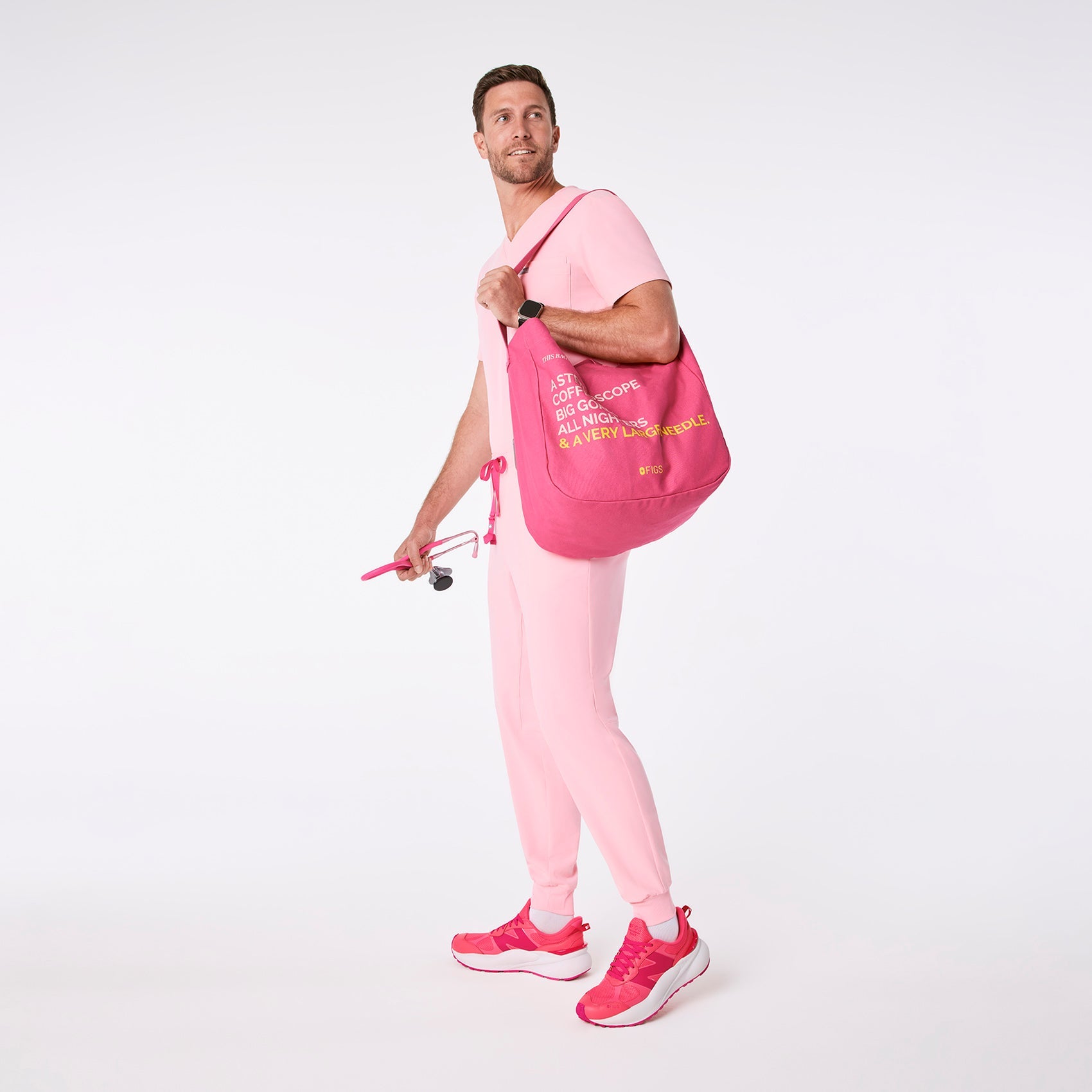 A Very Large Needle Canvas Tote - F*ing Pink