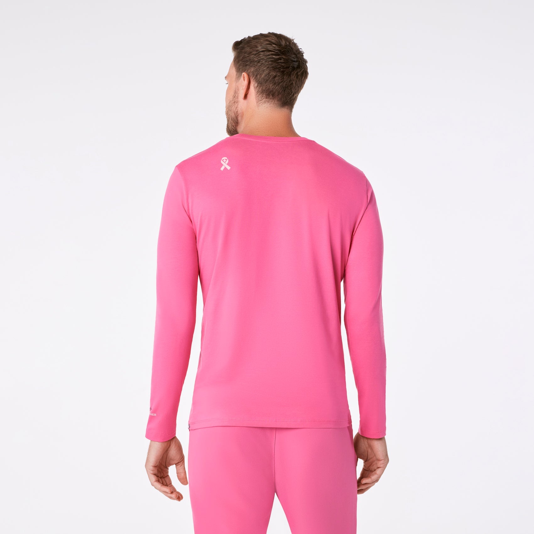 F Cancer Ribbon Long-Sleeve Underscrub - F*ing Pink