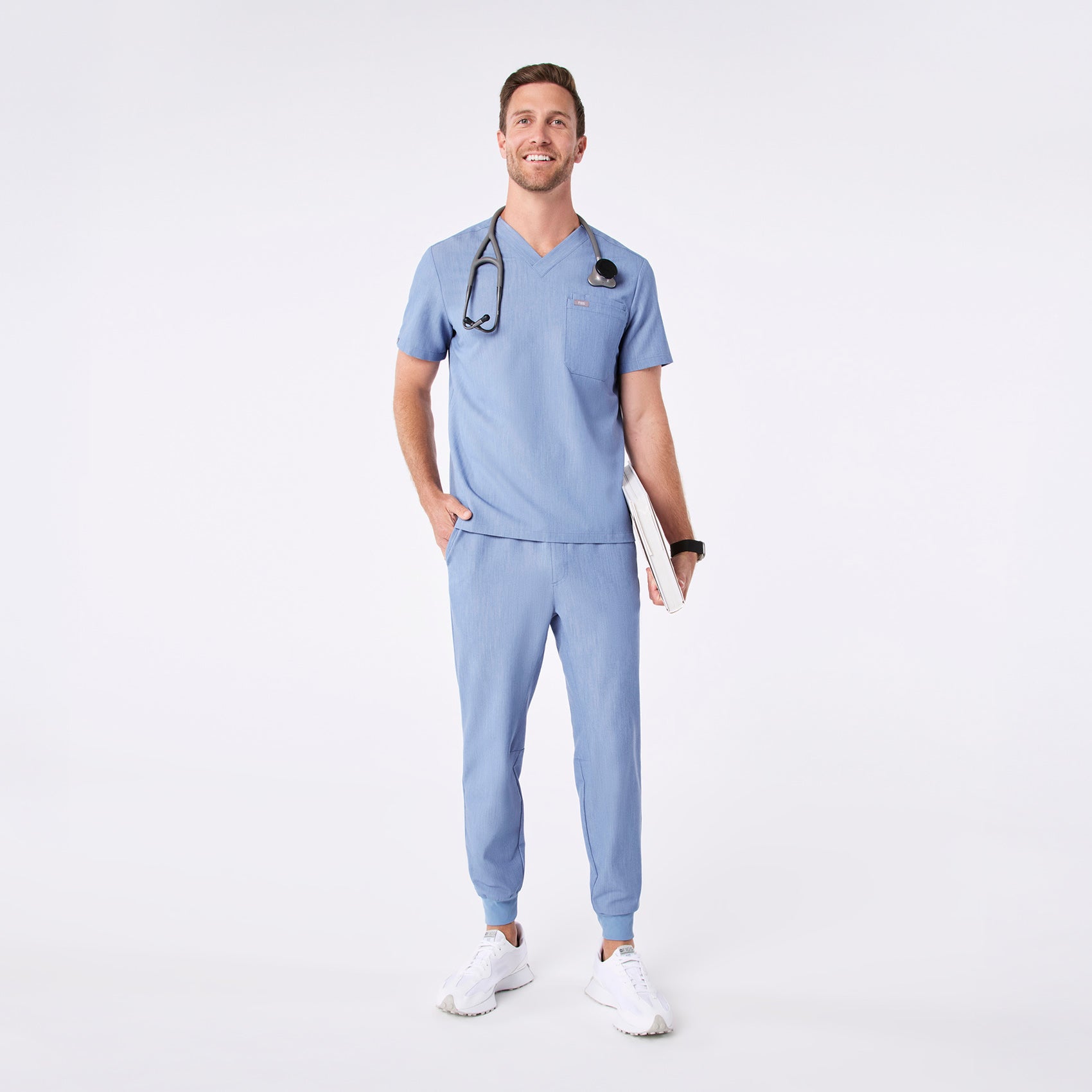 Leon Scrub Top™ - Heather Indigo