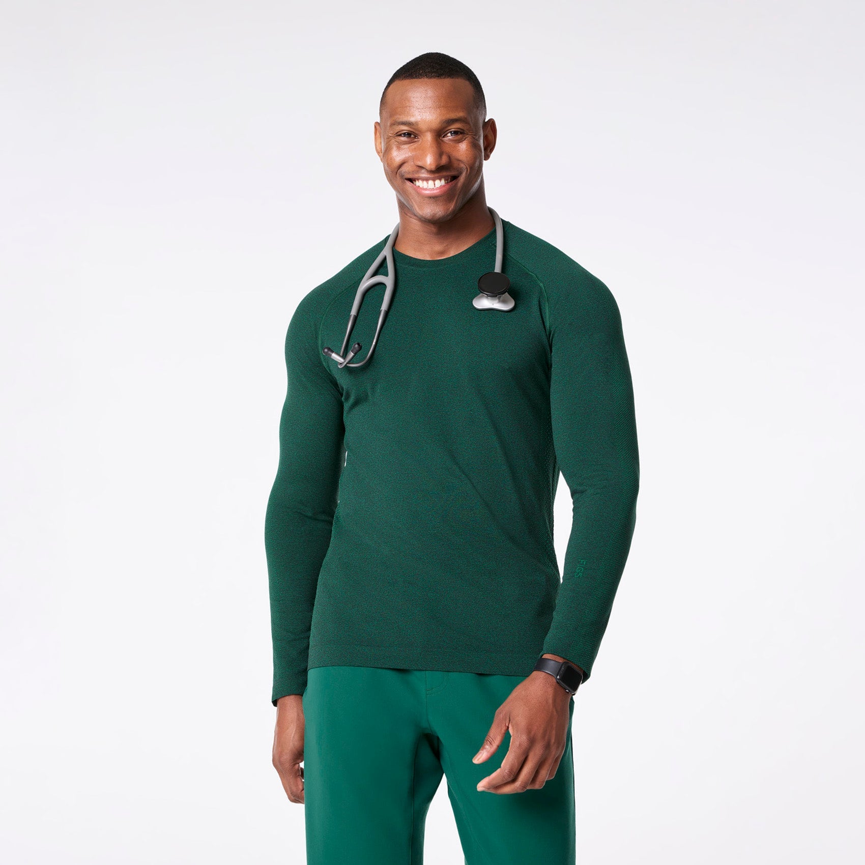 Makato Seamless Long-Sleeve Underscrub - Hunter Green