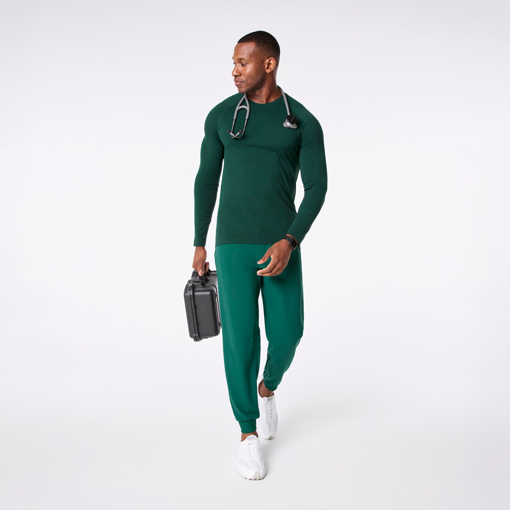 Makato Seamless Long-Sleeve Underscrub - Hunter Green