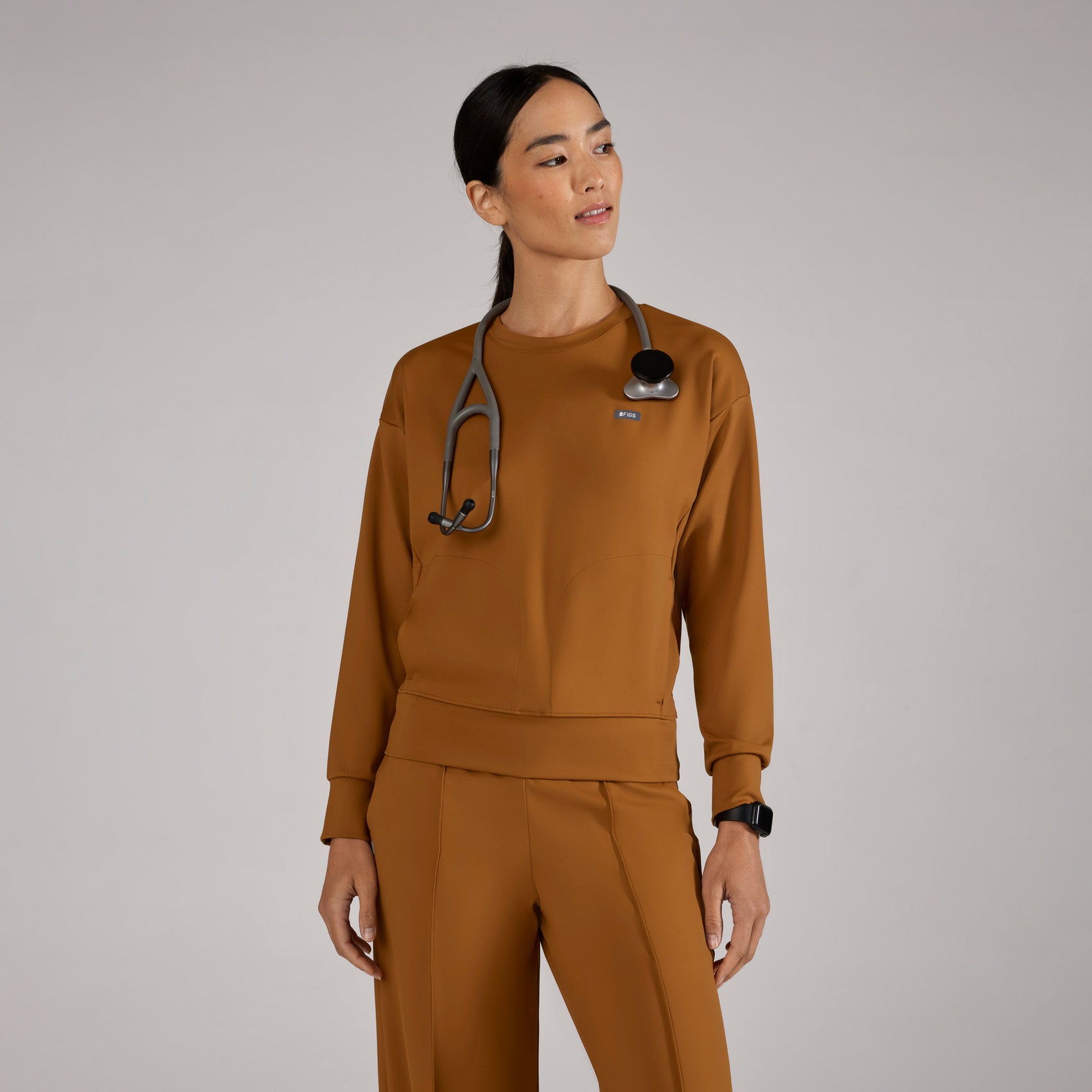 Cornelia Long-Sleeve Scrub Top - Alder