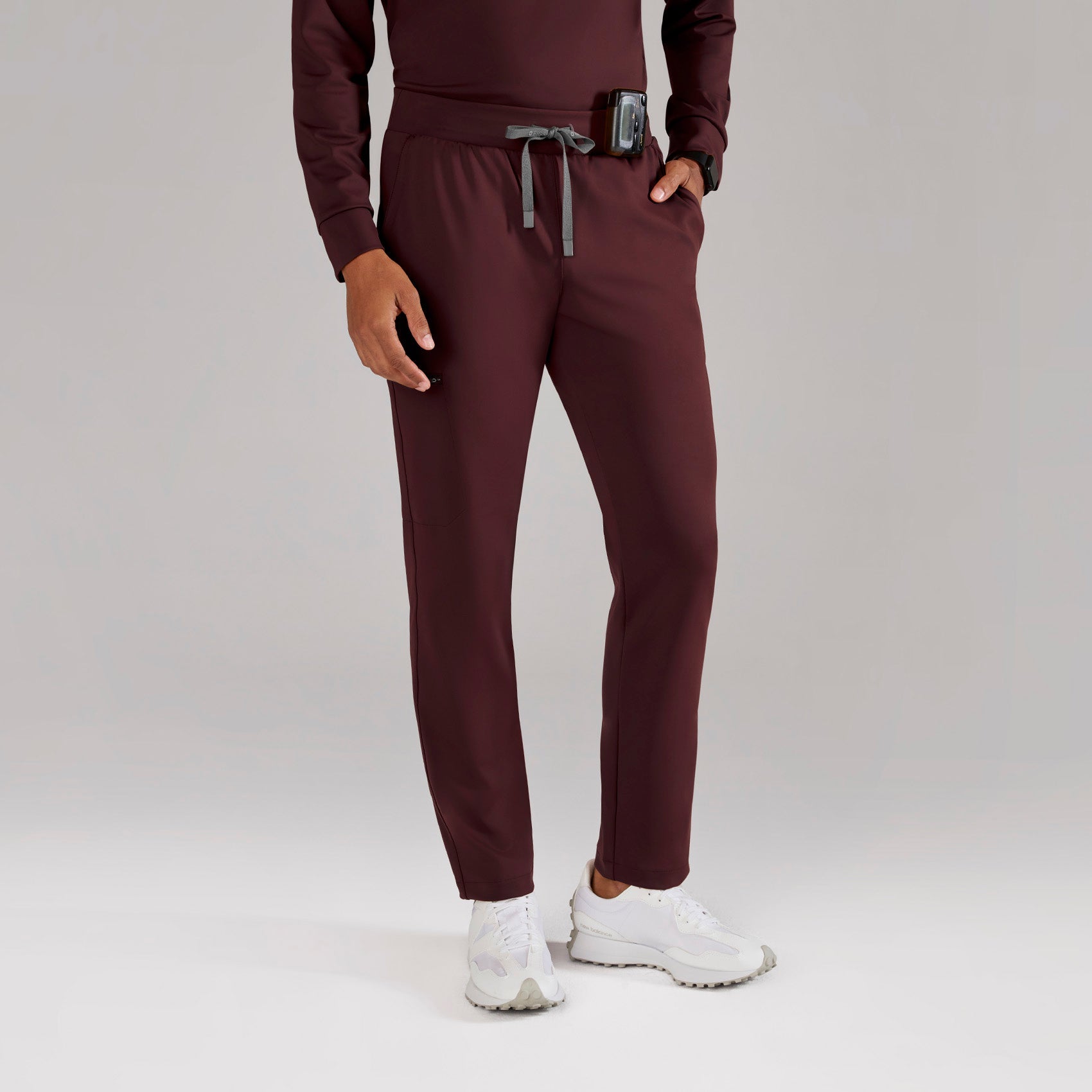 Pierre Slim Tapered Scrub Pant - Burgundy