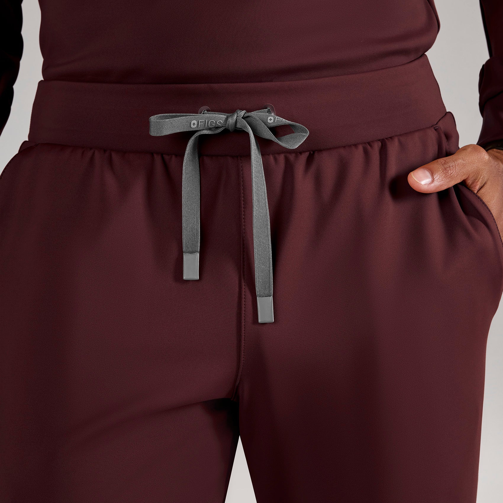 Pierre Slim Tapered Scrub Pant - Burgundy