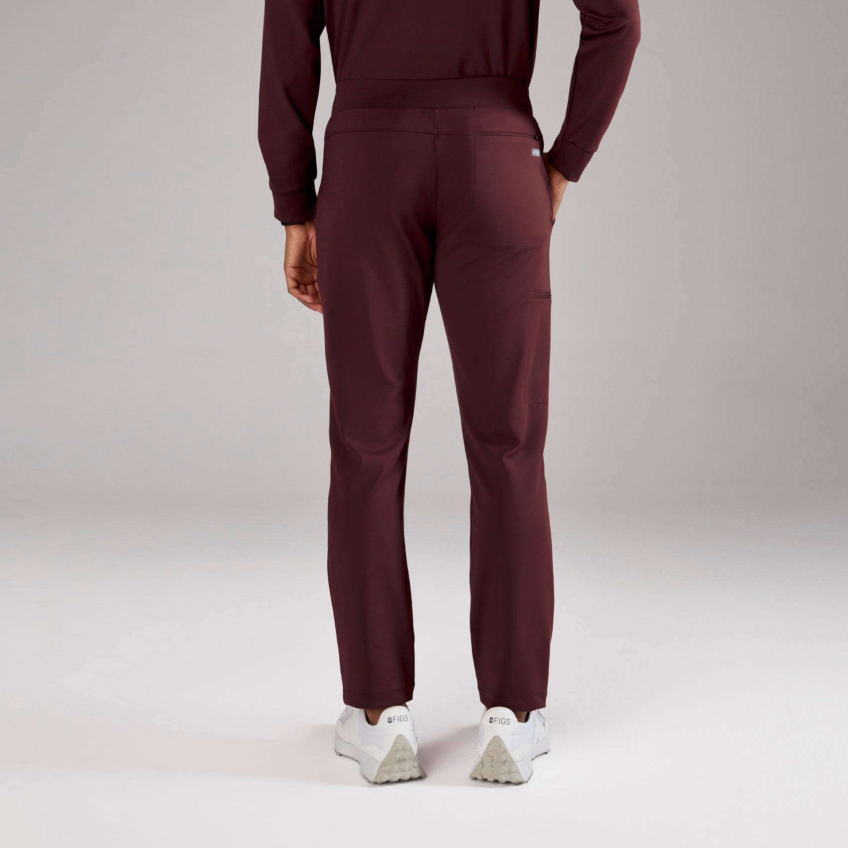 Pierre Slim Tapered Scrub Pant - Burgundy