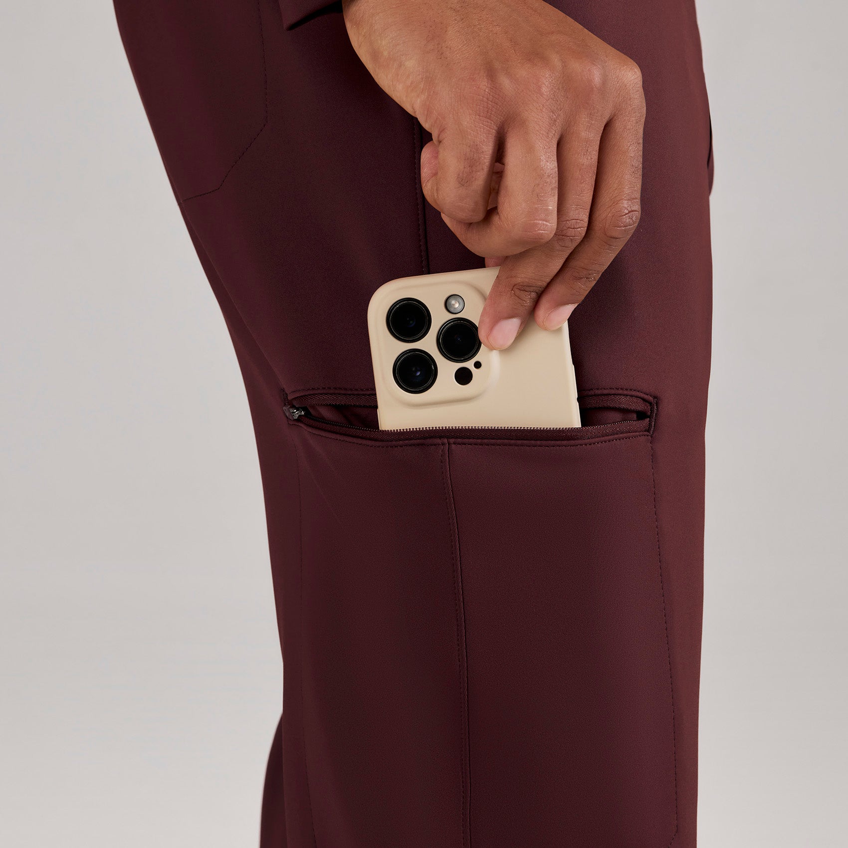 Pierre Slim Tapered Scrub Pant - Burgundy