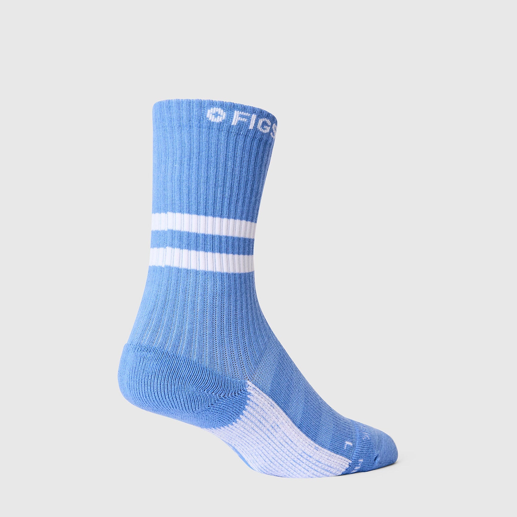 FIGS | ArchTek® Crew Compression Socks 15-20 mmHg - Stripe/Ceil Blue