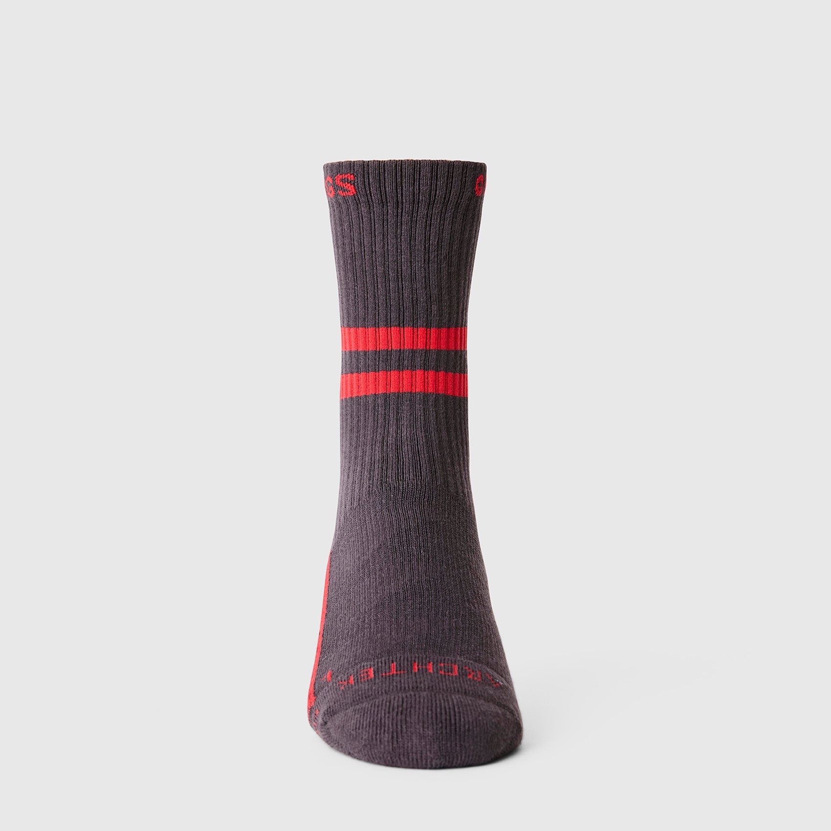 FIGS | ArchTek® Crew Compression Socks 15-20 mmHg - Stripe/Charcoal