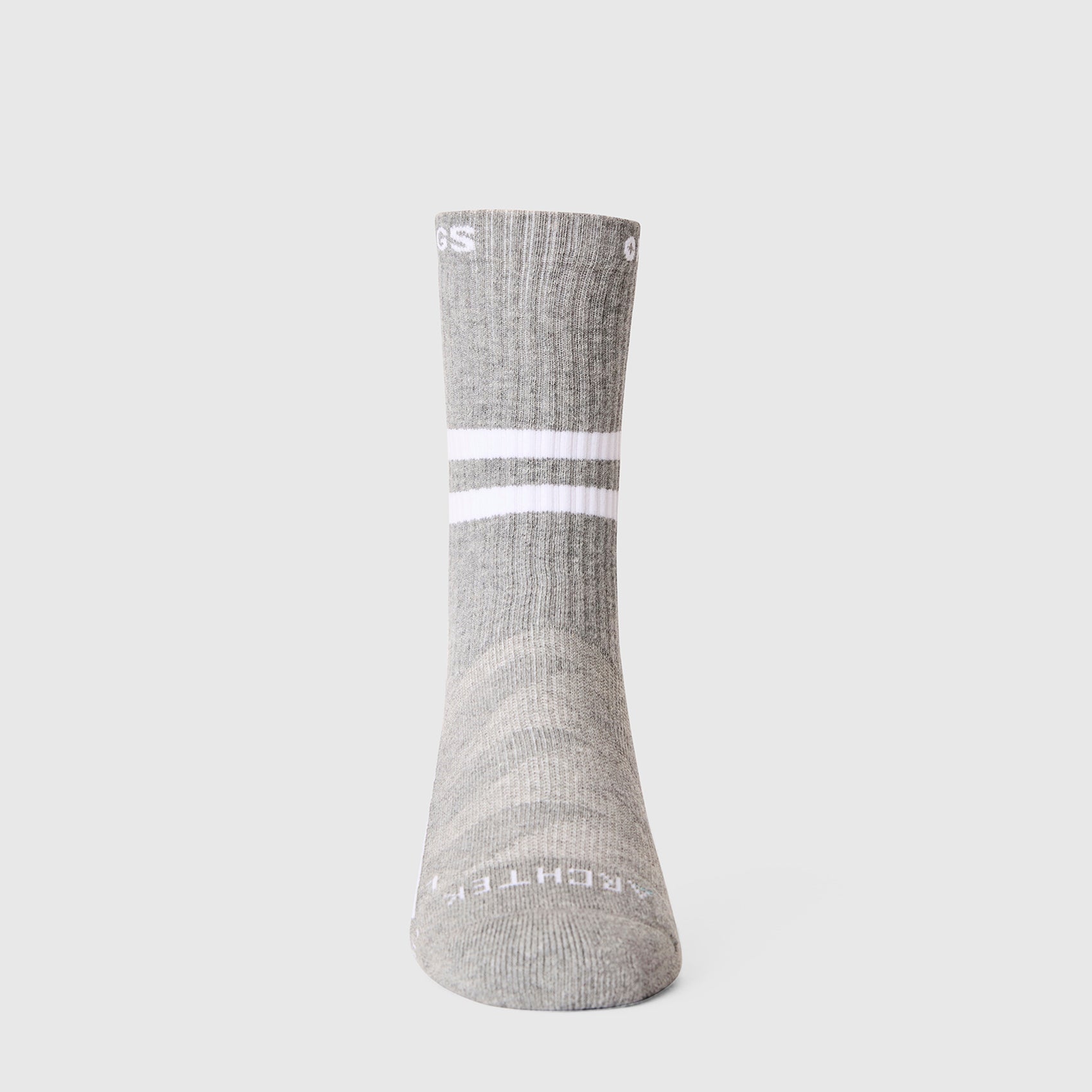 FIGS | ArchTek® Crew Compression Socks 15-20 mmHg - Stripe/Heather Grey