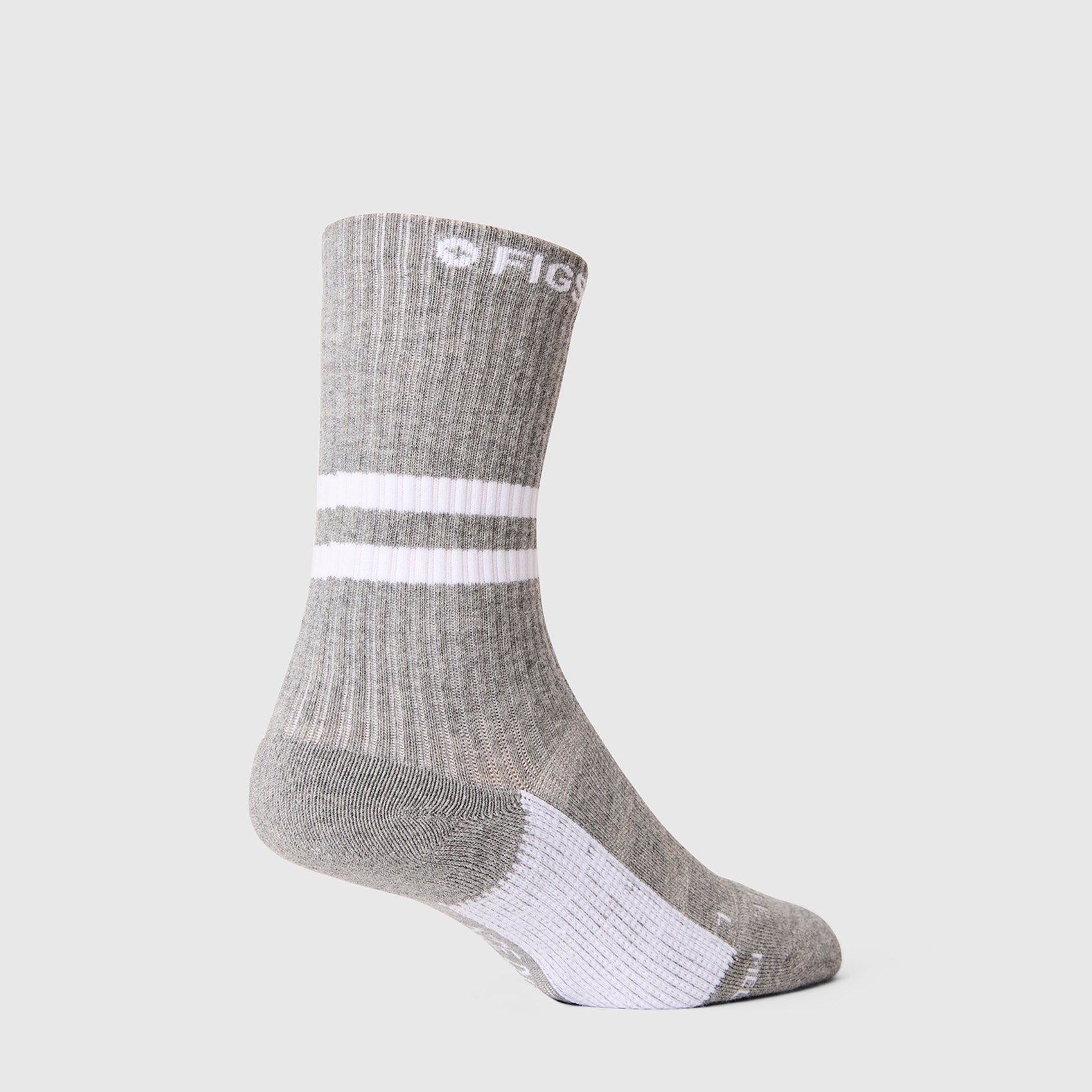 FIGS | ArchTek® Crew Compression Socks 15-20 mmHg - Stripe/Heather Grey