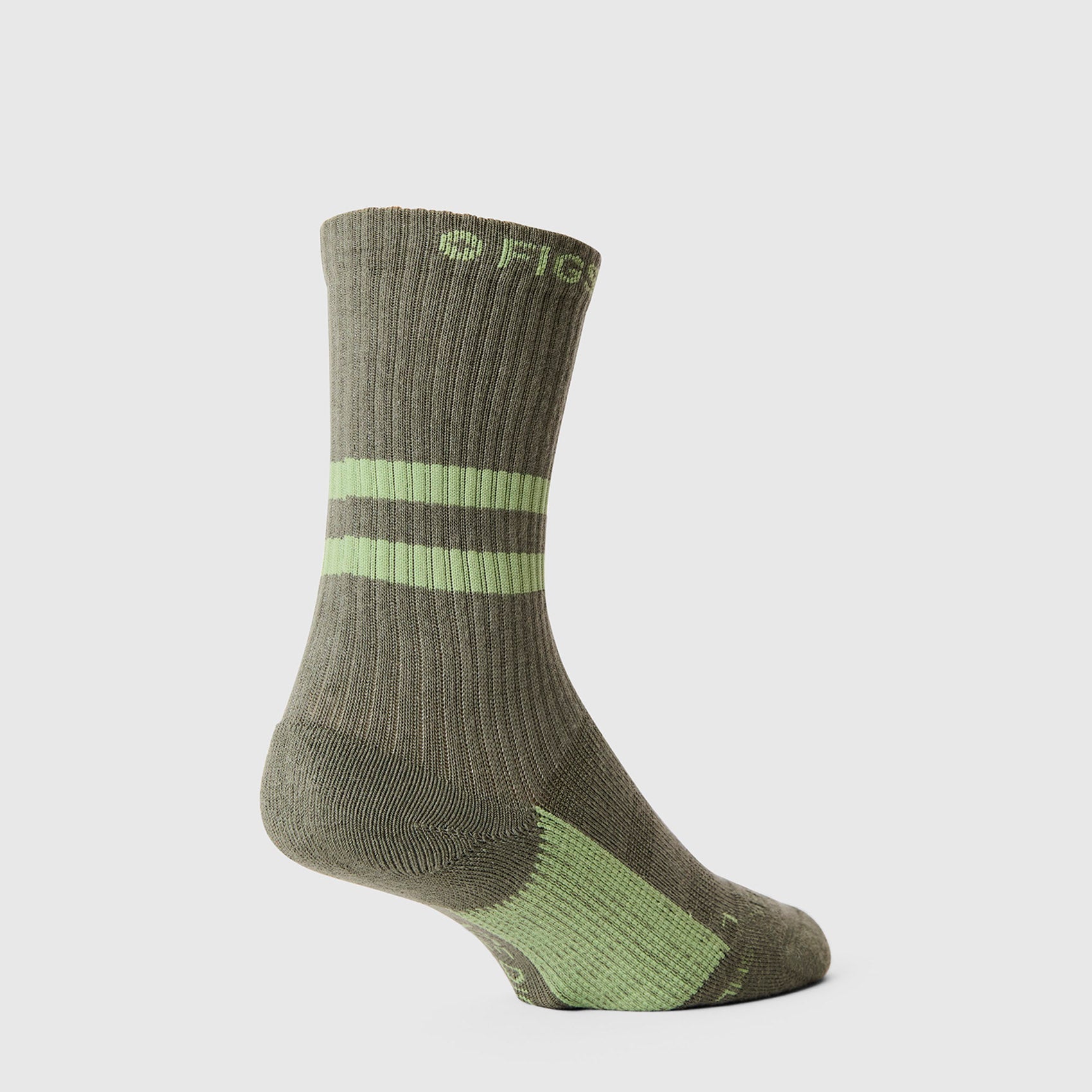 FIGS | ArchTek® Crew Compression Socks 15-20 mmHg - Stripe/Moss