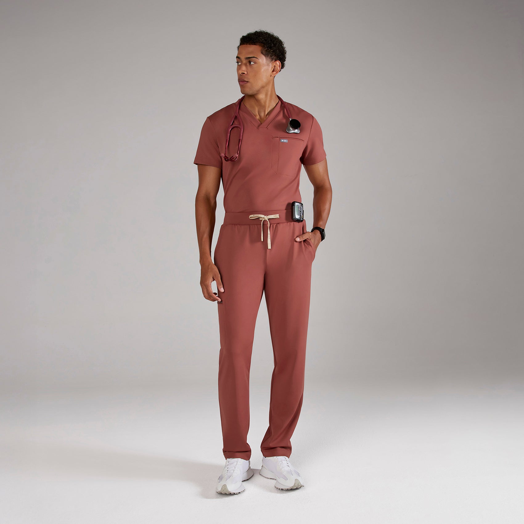 Norris Straight-Leg Scrub Pant - Rosewood