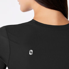 Palmer Ribbed ¾ Sleeve Underscrub - Black