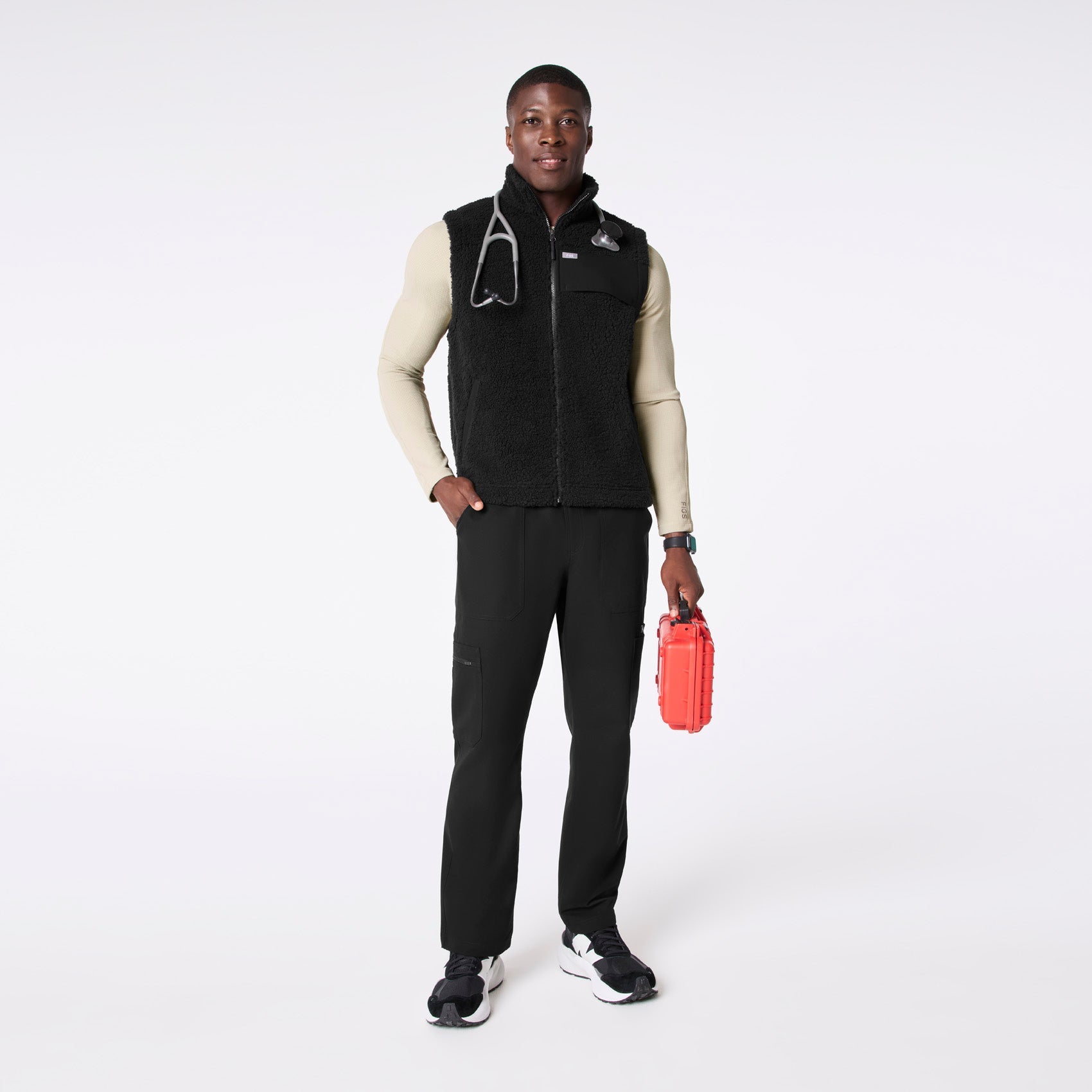 High-Pile Fleece Vest - Black