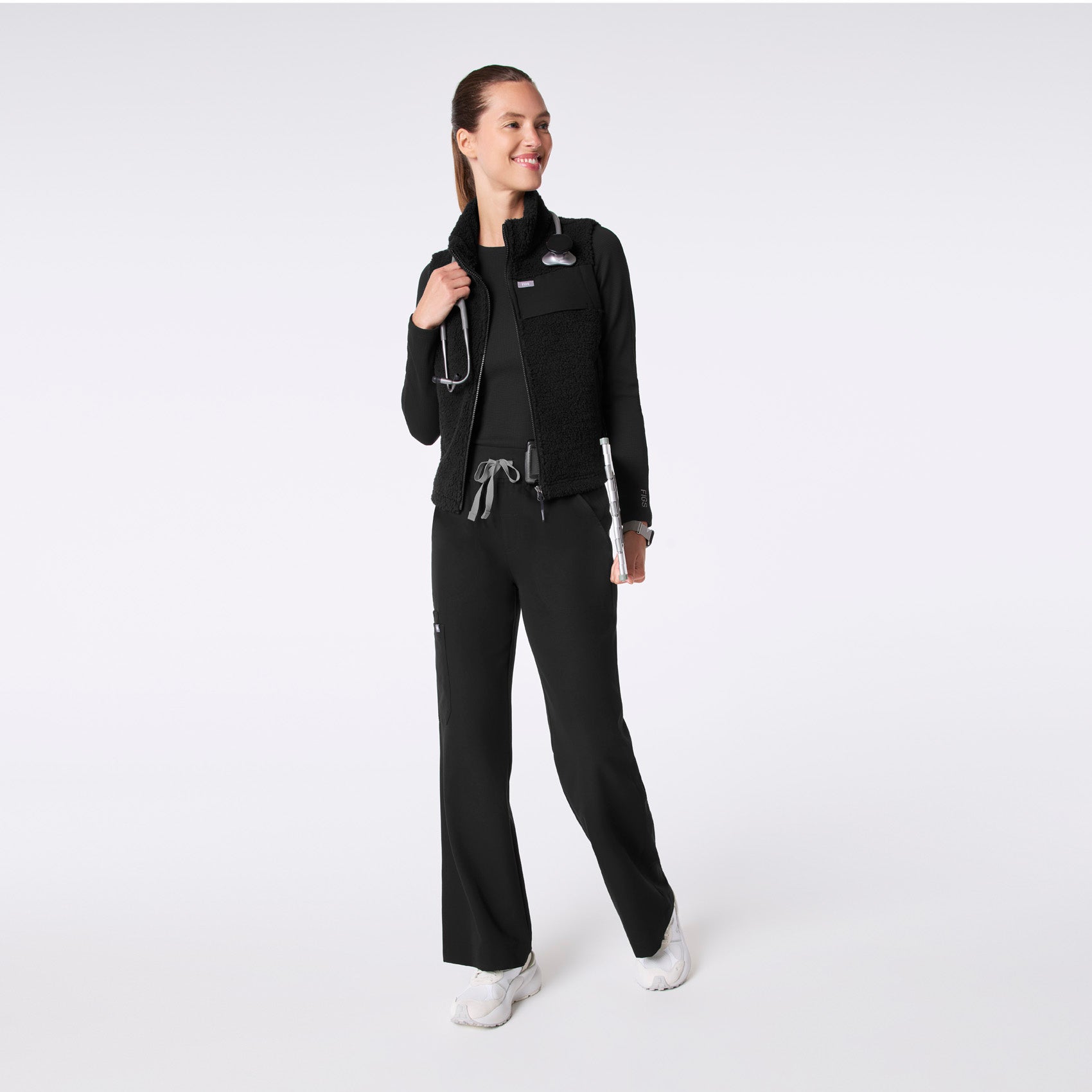 High-Pile Fleece Vest - Black