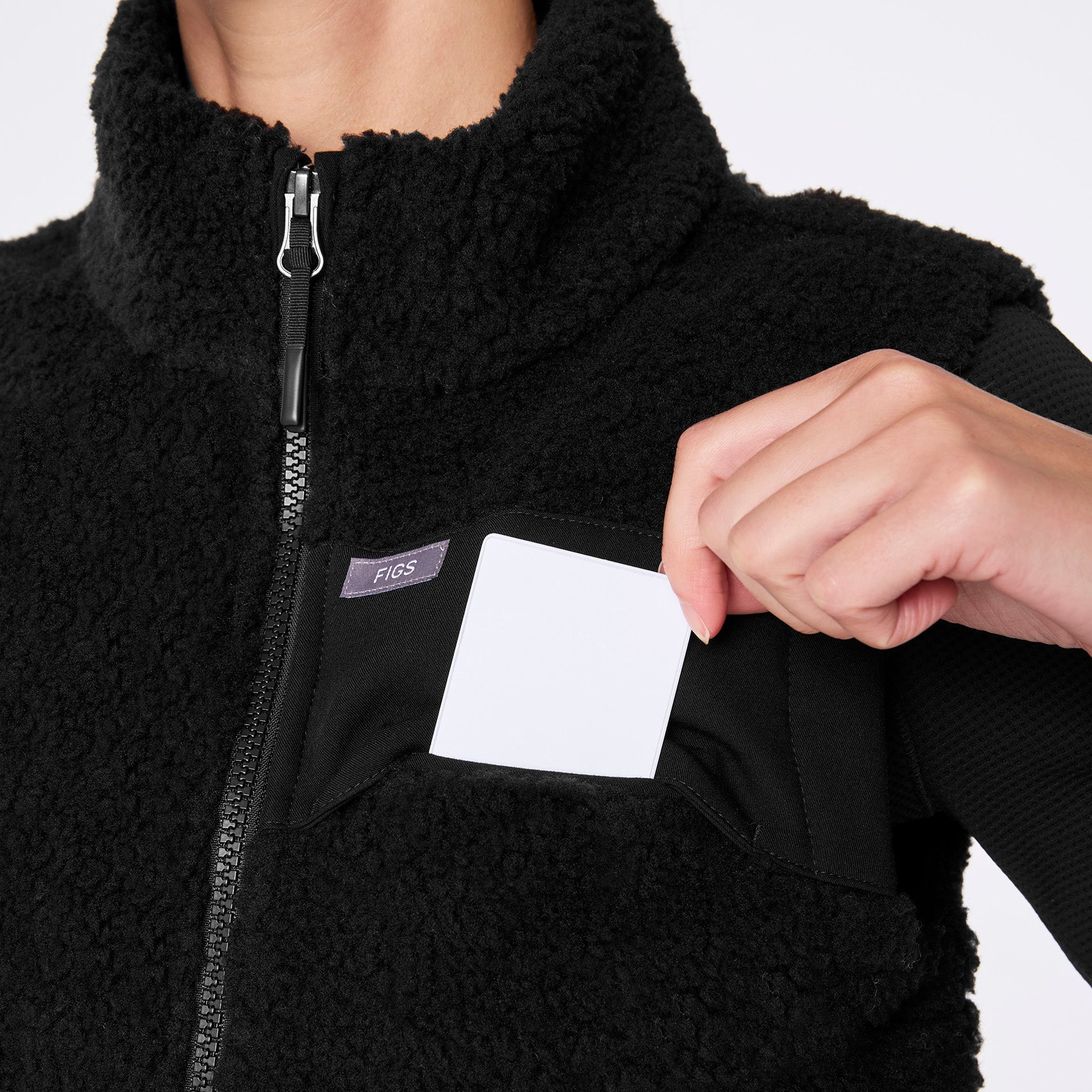 High-Pile Fleece Vest - Black