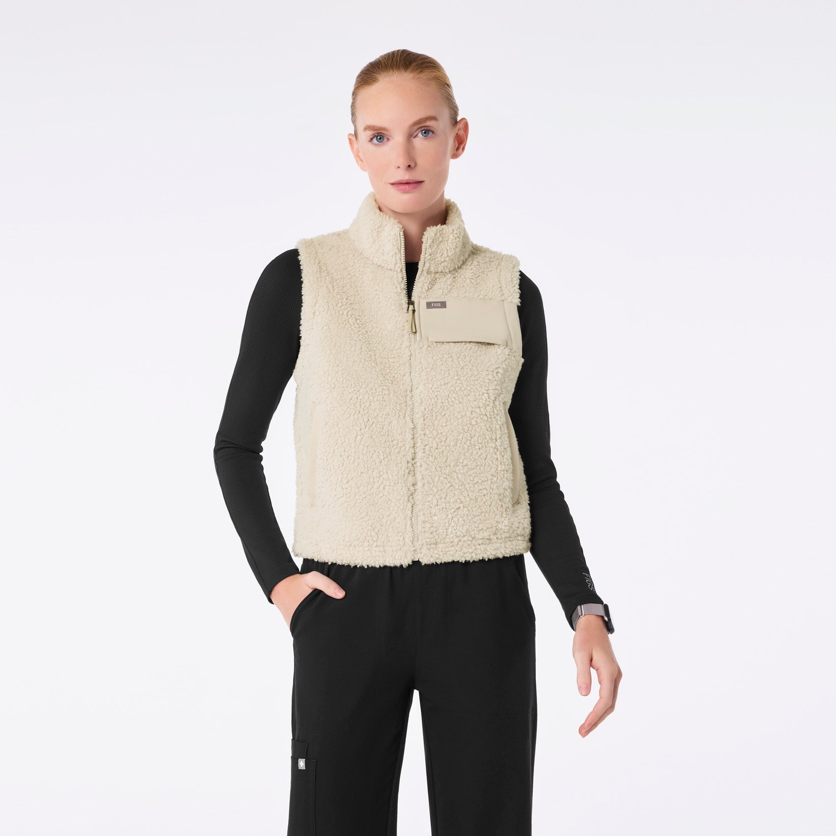 High-Pile Fleece Vest - Bone