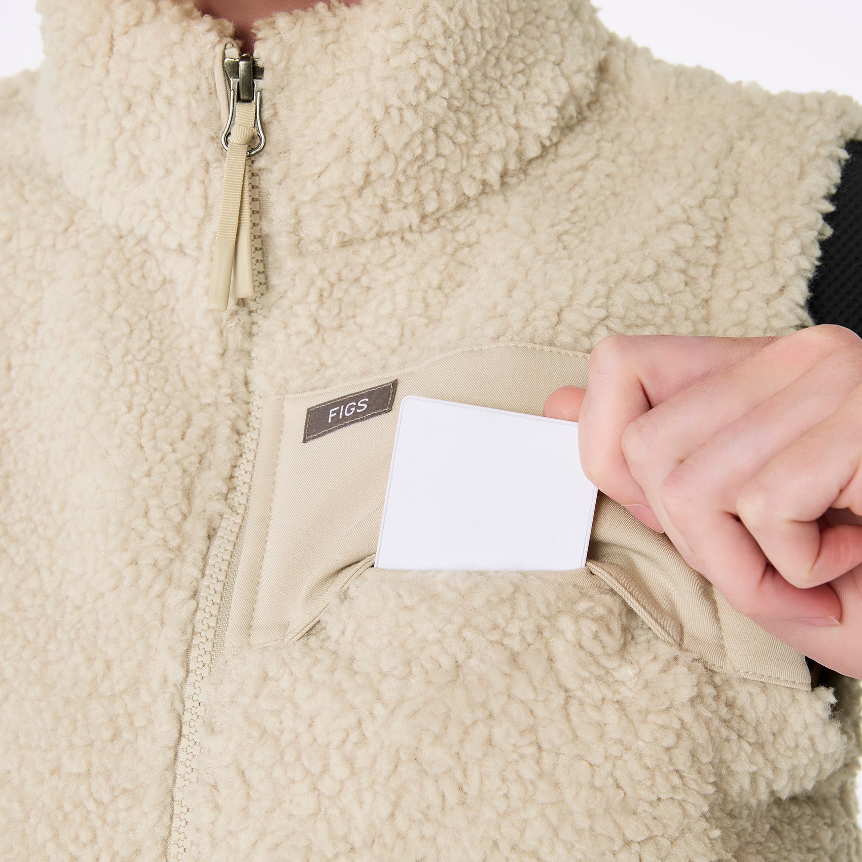 High-Pile Fleece Vest - Bone