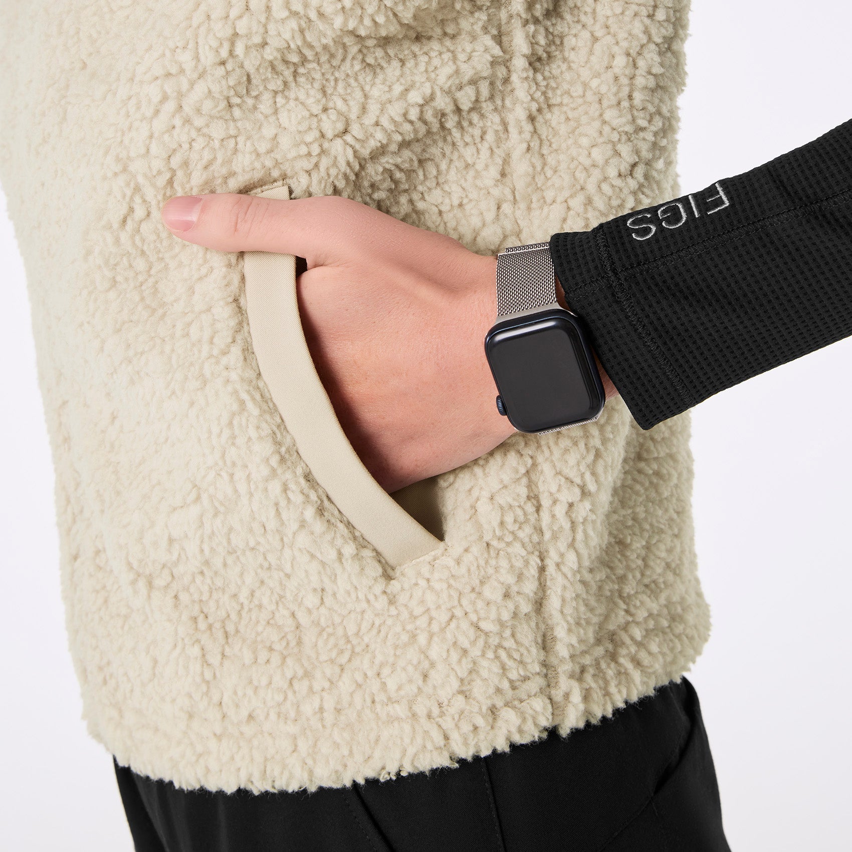 High-Pile Fleece Vest - Bone