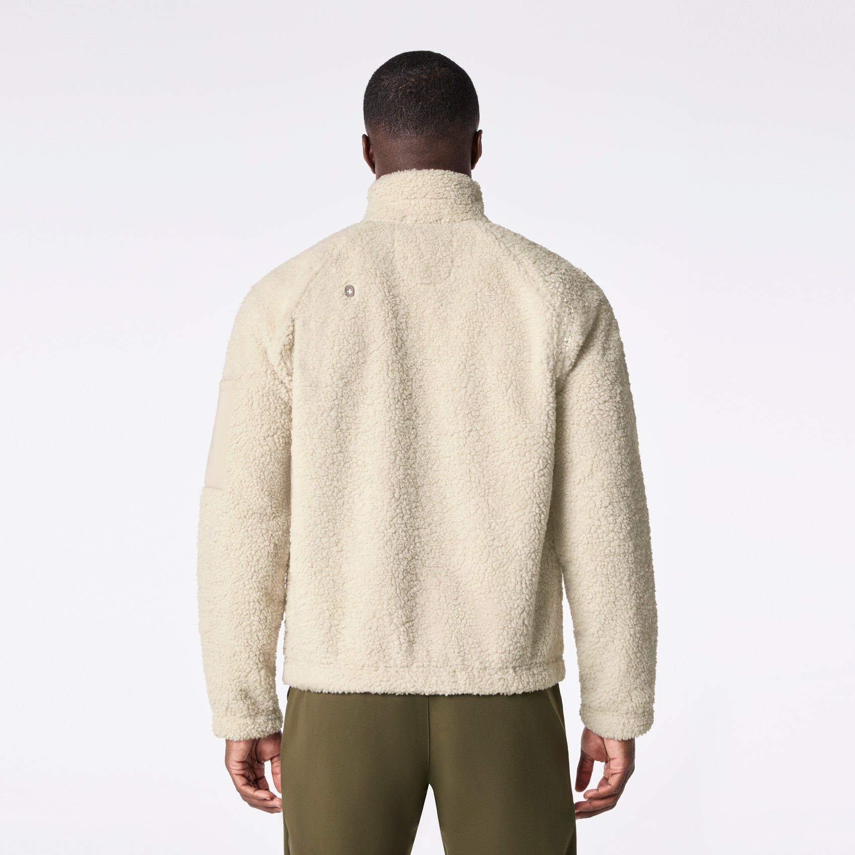 High-Pile Fleece Bomber Jacket - Bone