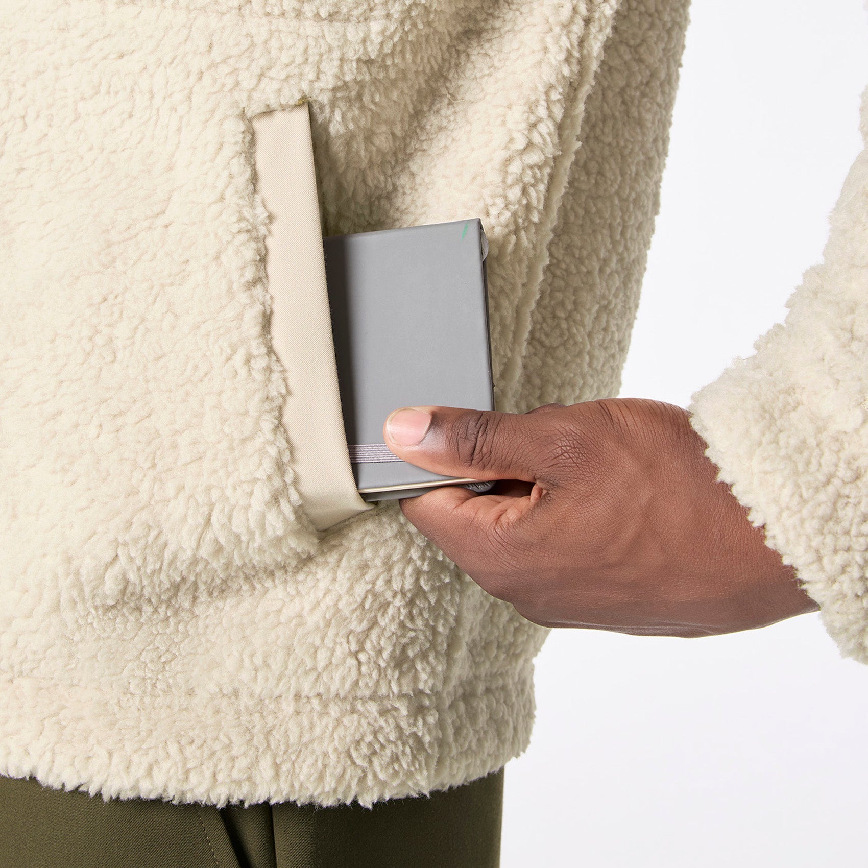 High-Pile Fleece Bomber Jacket - Bone