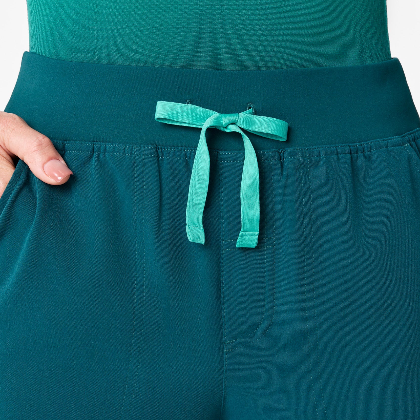 Isabel High-Rise Wide-Leg Scrub Pant - Caribbean Blue