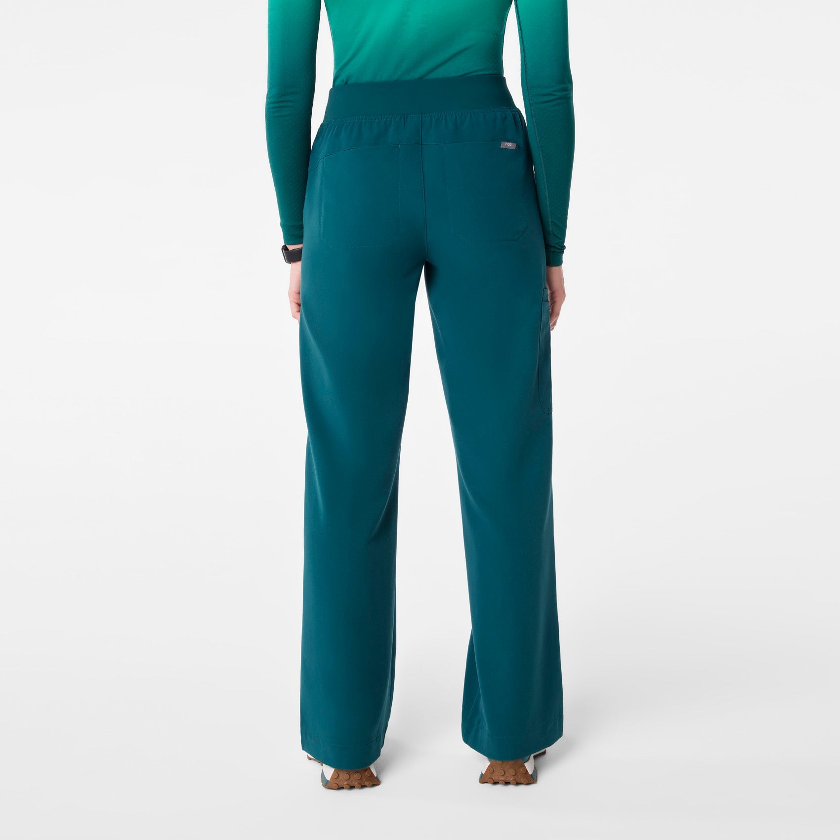 Isabel High-Rise Wide-Leg Scrub Pant - Caribbean Blue