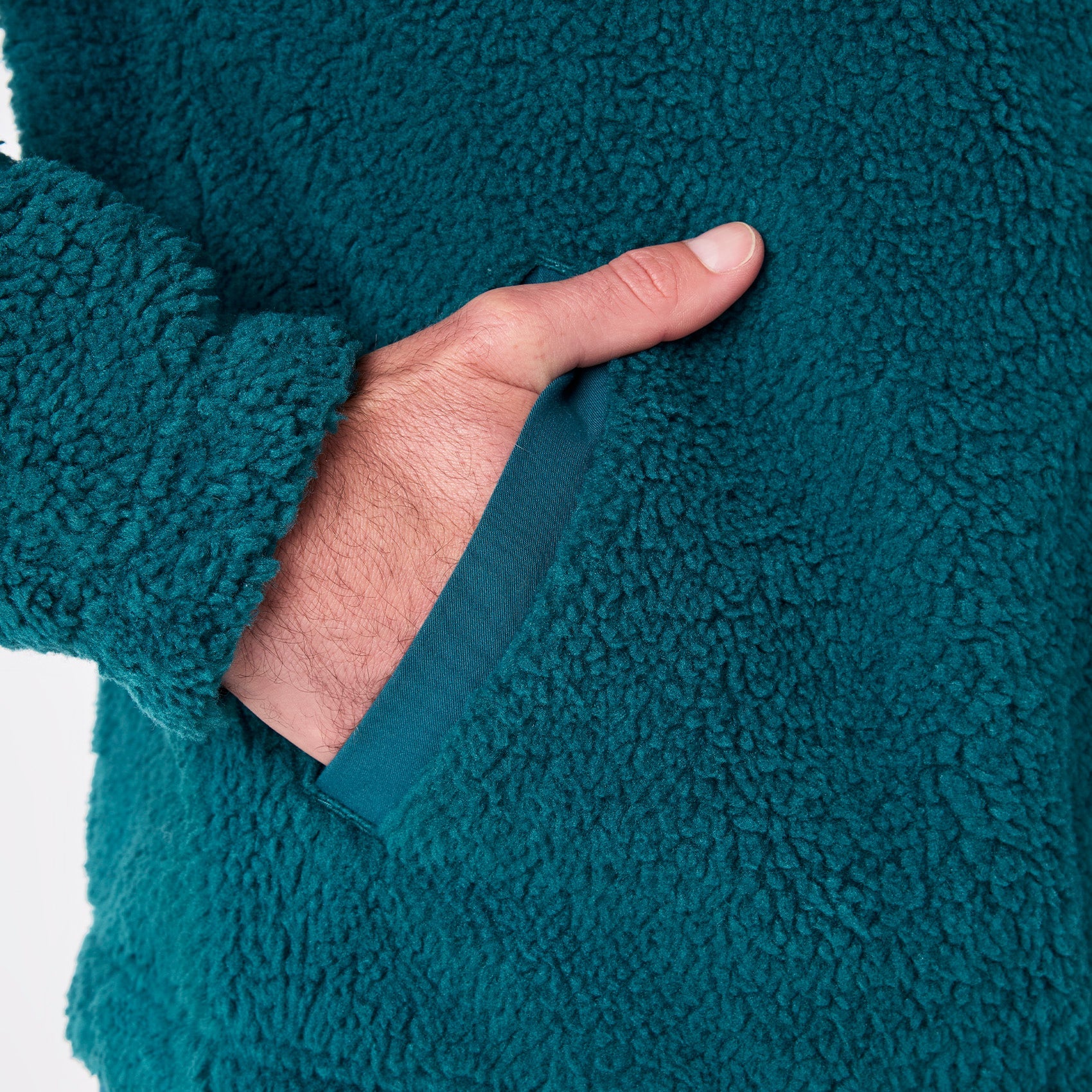 High-Pile Fleece Bomber Jacket - Caribbean Blue