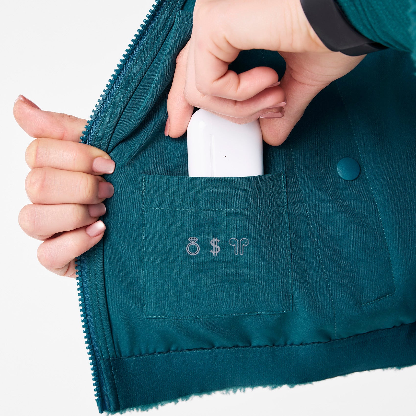 High-Pile Fleece Bomber Jacket - Caribbean Blue