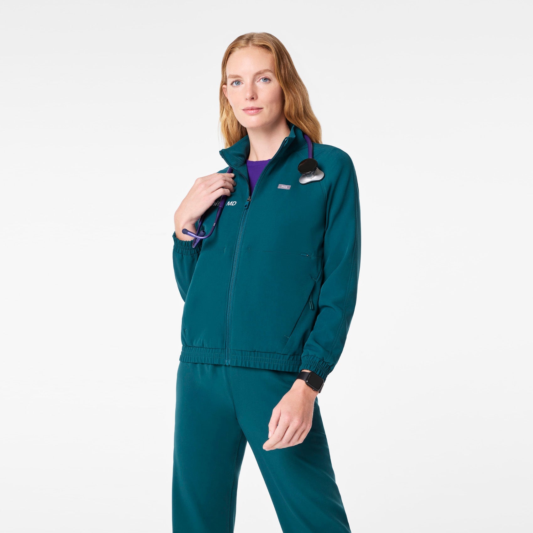 Sydney Scrub Jacket - Caribbean Blue