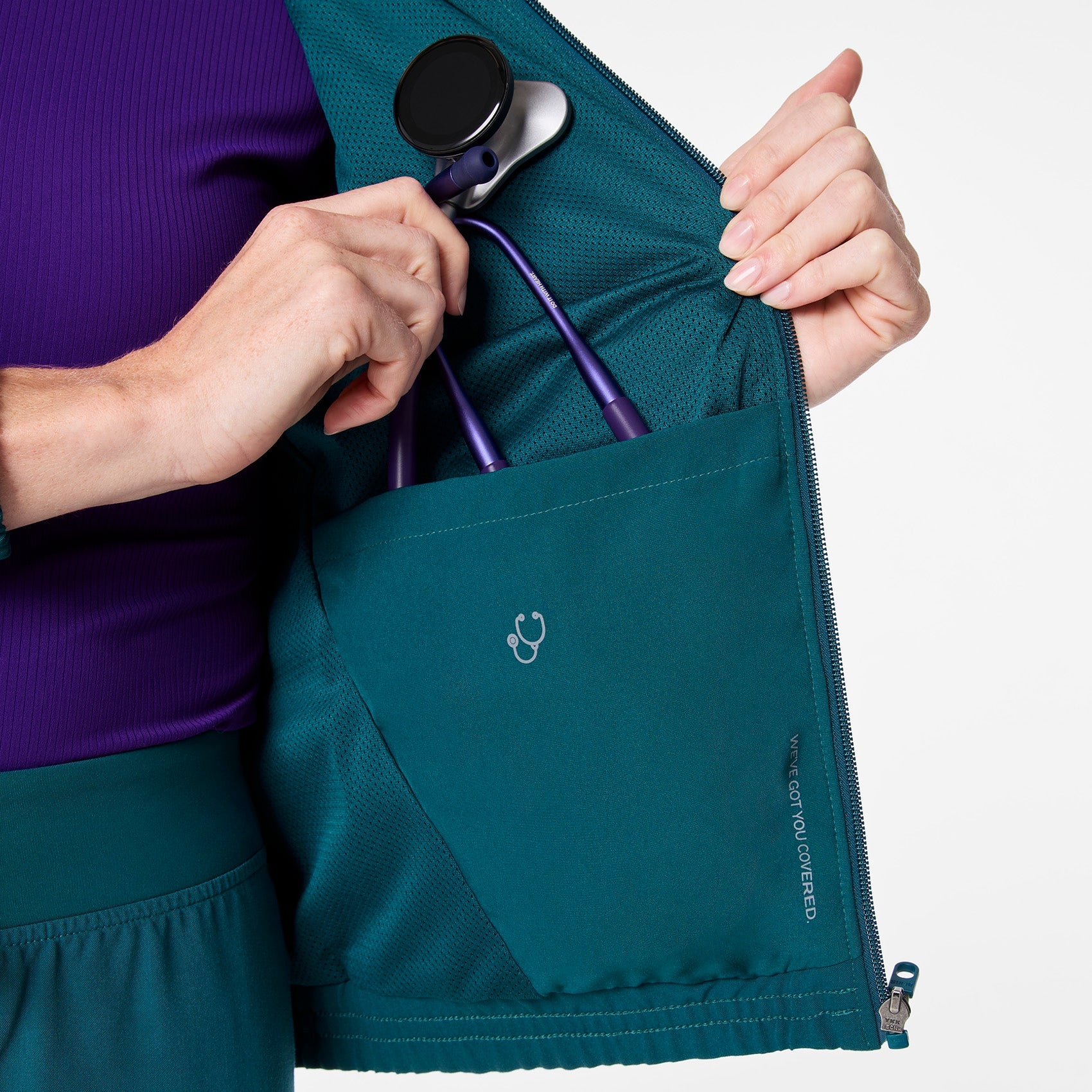 Sydney Scrub Jacket - Caribbean Blue